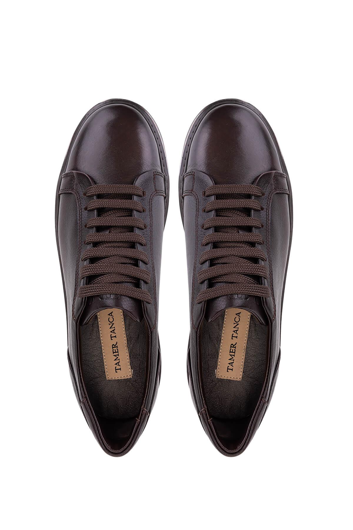 Tamer Tanca Erkek Hakiki Deri Kahverengi Sneakers & Spor Ayakkabı