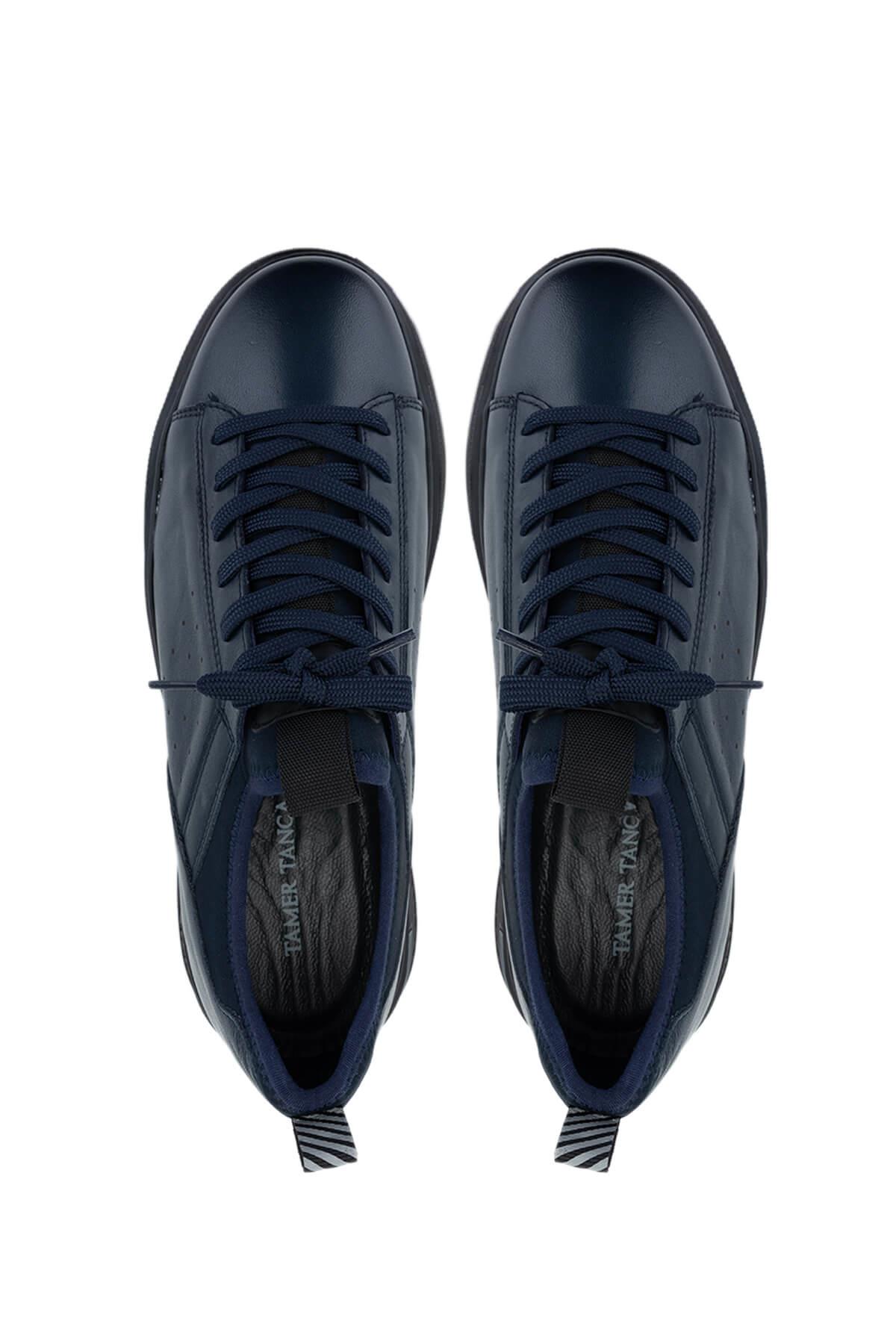 Tamer Tanca Erkek Hakiki Deri Lacivert Sneakers & Spor Ayakkabı