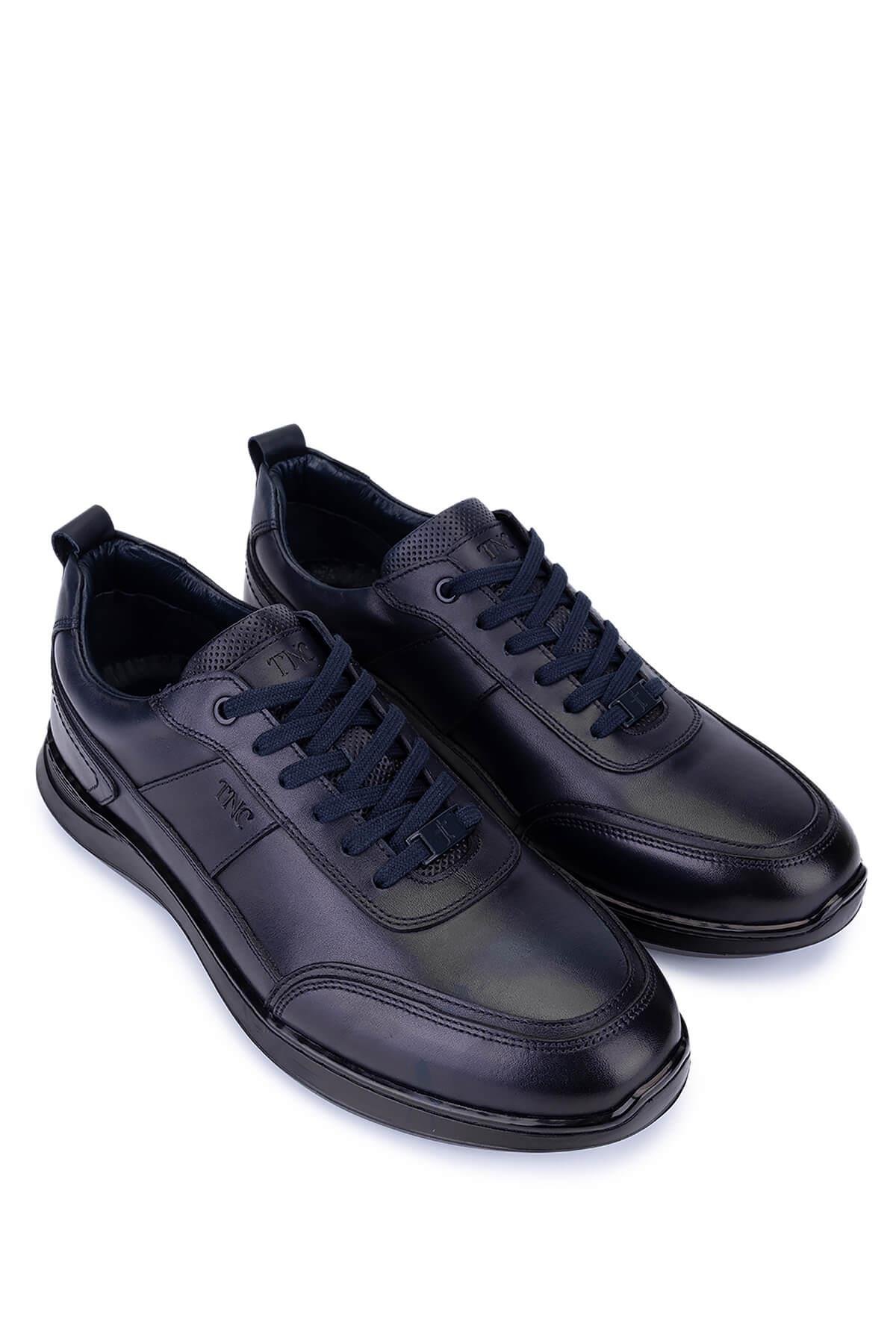 Tamer Tanca Erkek Hakiki Deri Lacivert Casual Ayakkabı