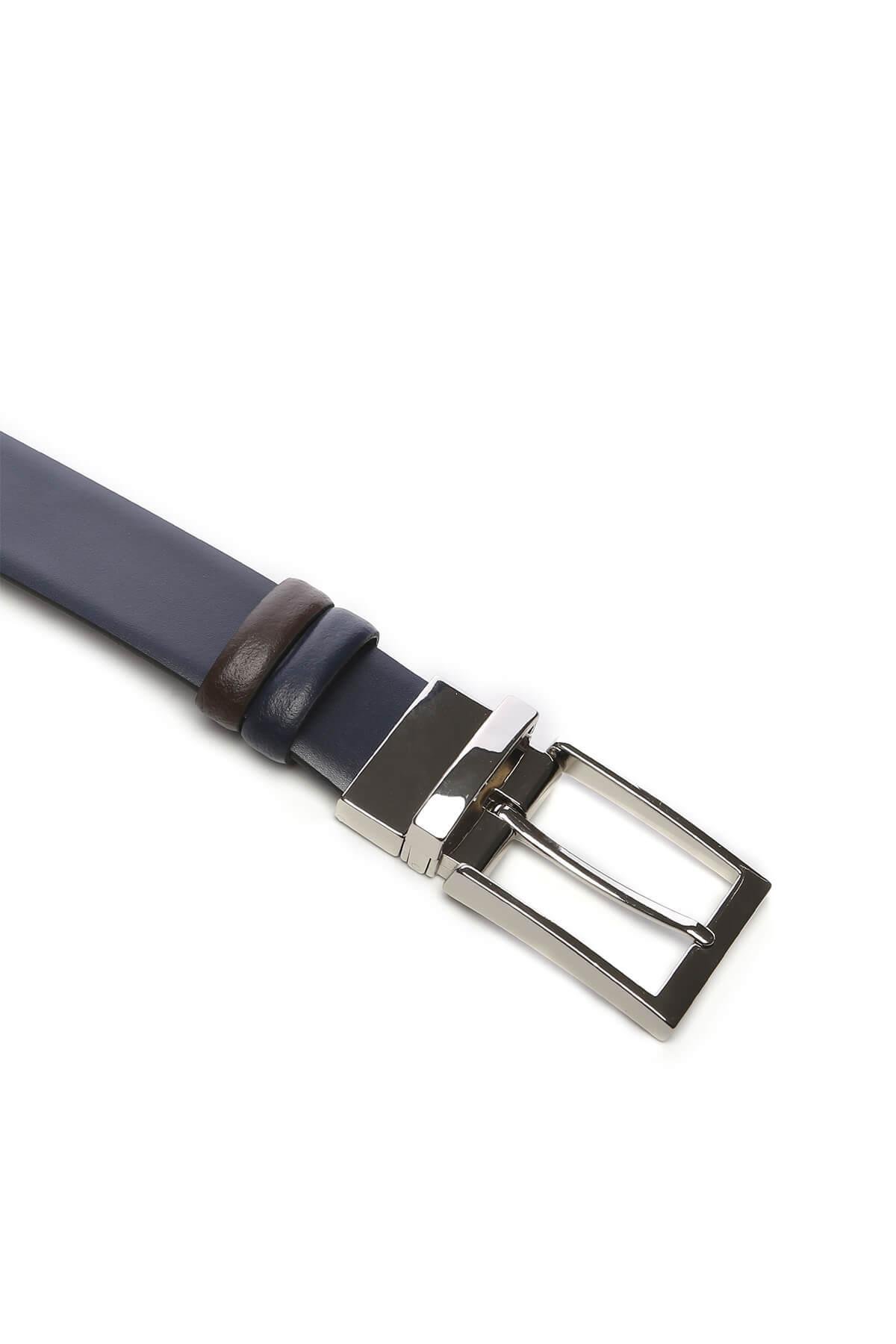 Tamer Tanca Erkek Hakiki Deri Lacivert Kemer