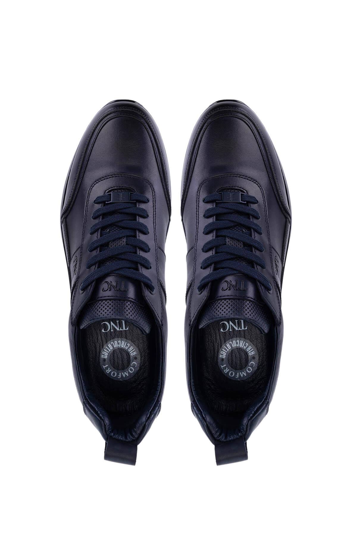 Tamer Tanca Erkek Hakiki Deri Lacivert Casual Ayakkabı