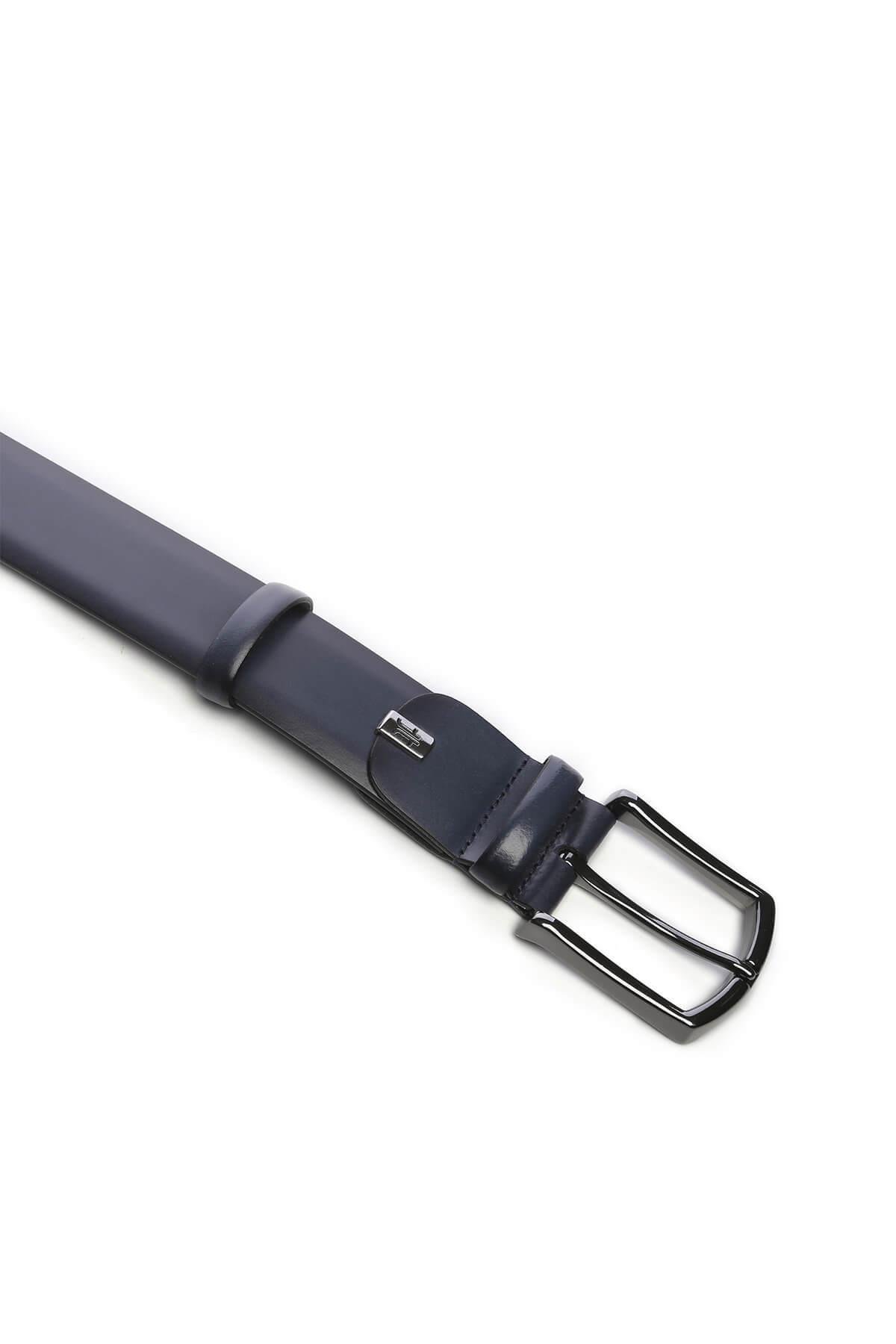 Tamer Tanca Erkek Hakiki Deri Lacivert Kemer
