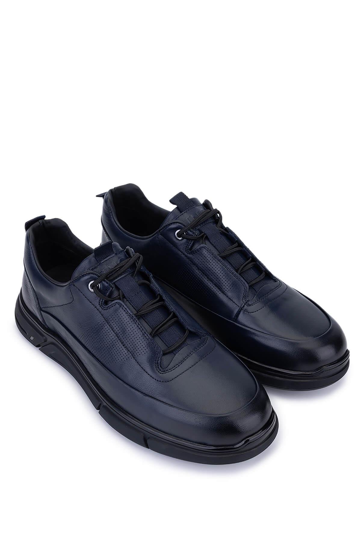 Tamer Tanca Erkek Hakiki Deri Lacivert Casual Ayakkabı