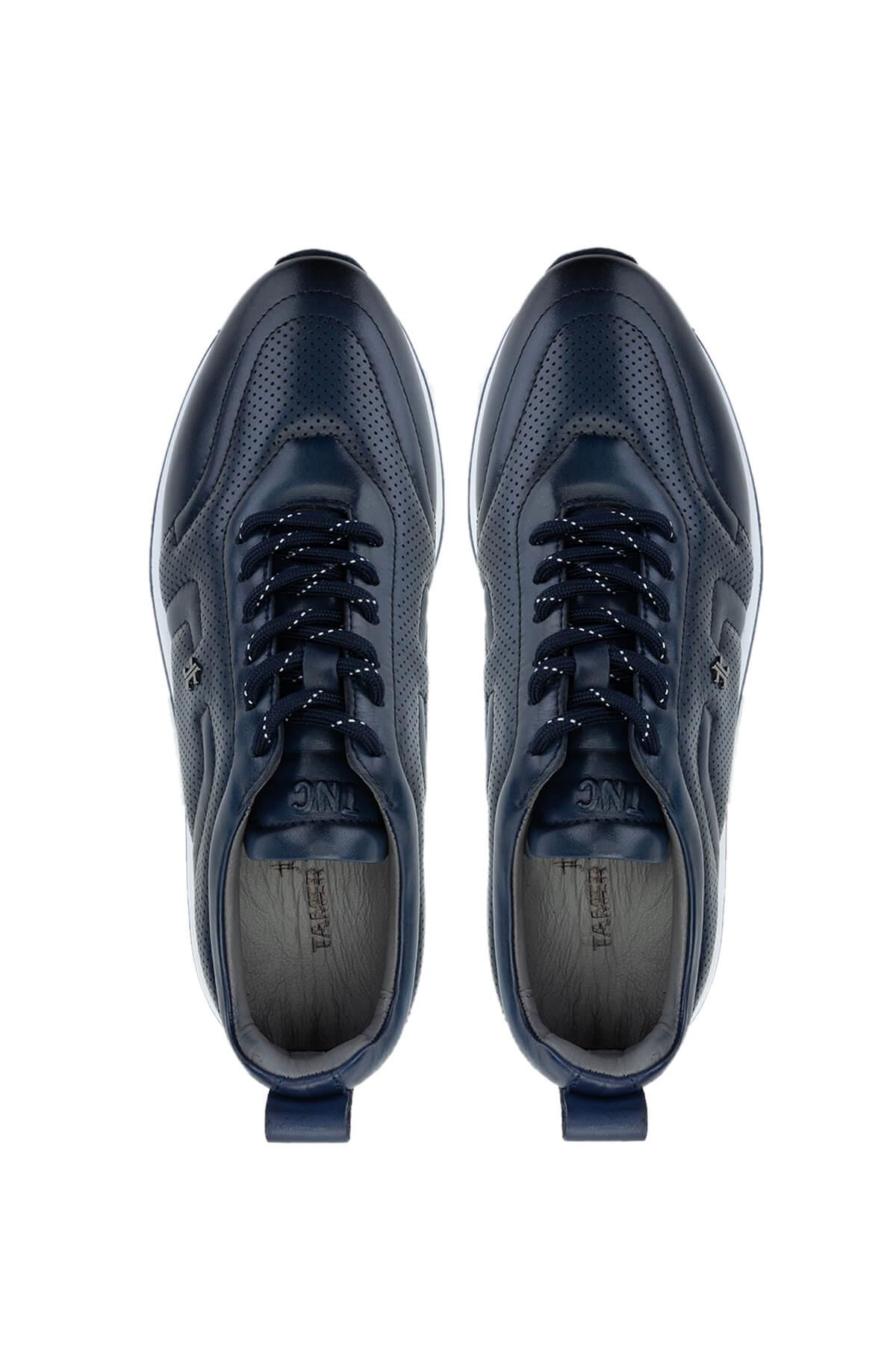 Tamer Tanca Erkek Hakiki Deri Lacivert Sneakers & Spor Ayakkabı