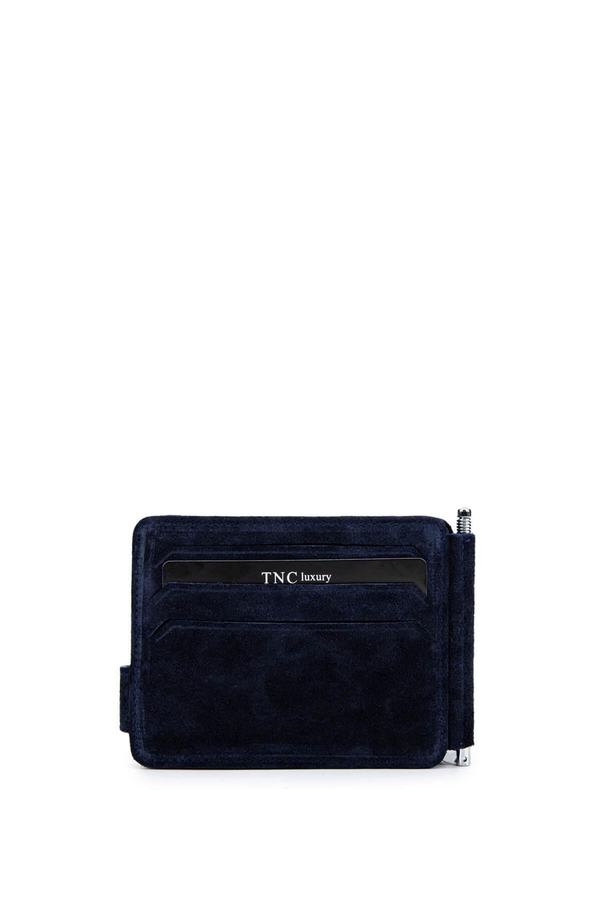 Tamer Tanca Erkek Hakiki Deri Lacivert Nubuk Kartlık