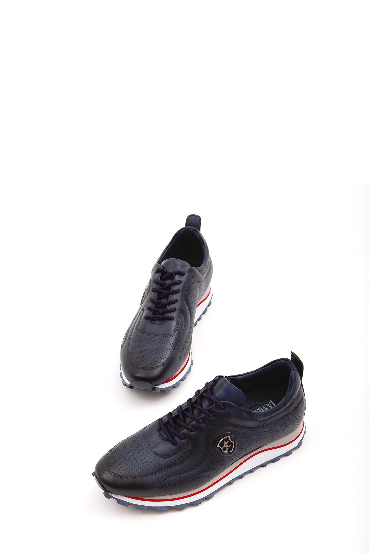 Tamer Tanca Erkek Hakiki Deri Lacivert Casual Ayakkabı