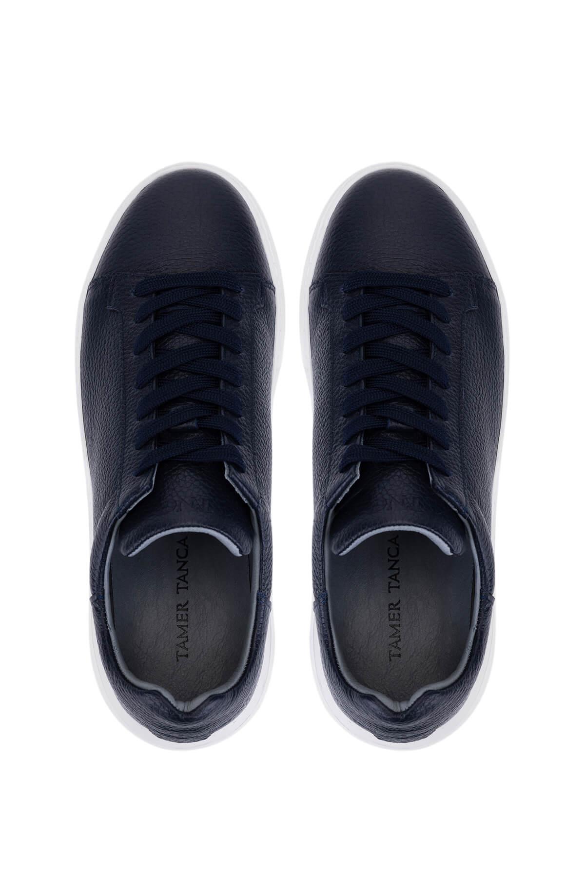 Tamer Tanca Erkek Hakiki Deri Lacivert Sneakers & Spor Ayakkabı