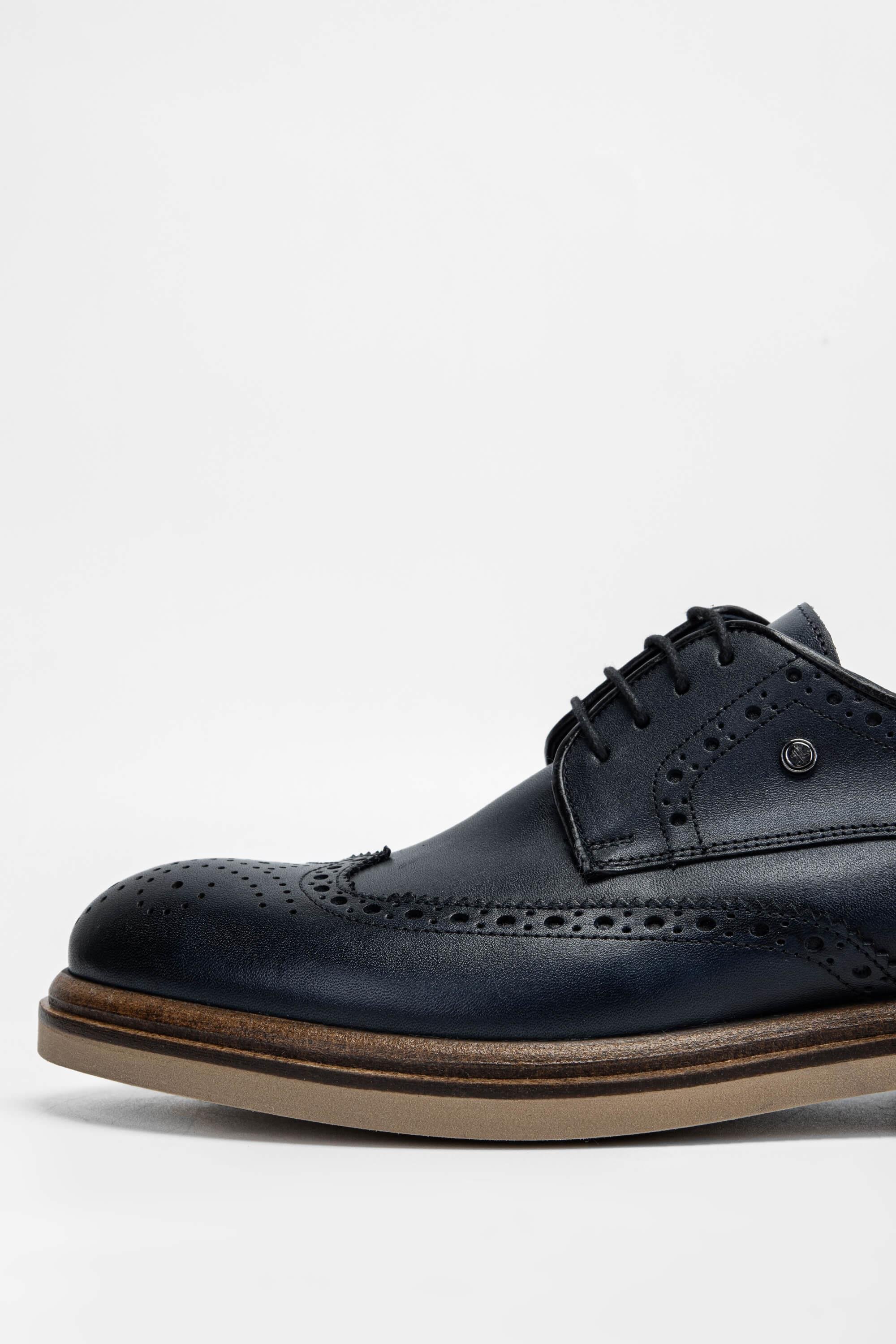 Tamer Tanca Erkek Hakiki Deri Lacivert Casual Ayakkabı