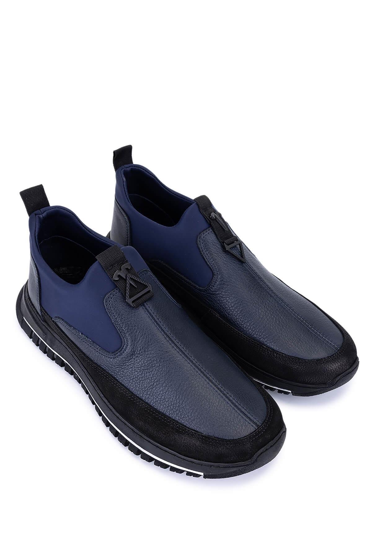 Tamer Tanca Erkek Hakiki Deri Lacivert Sneakers & Spor Ayakkabı