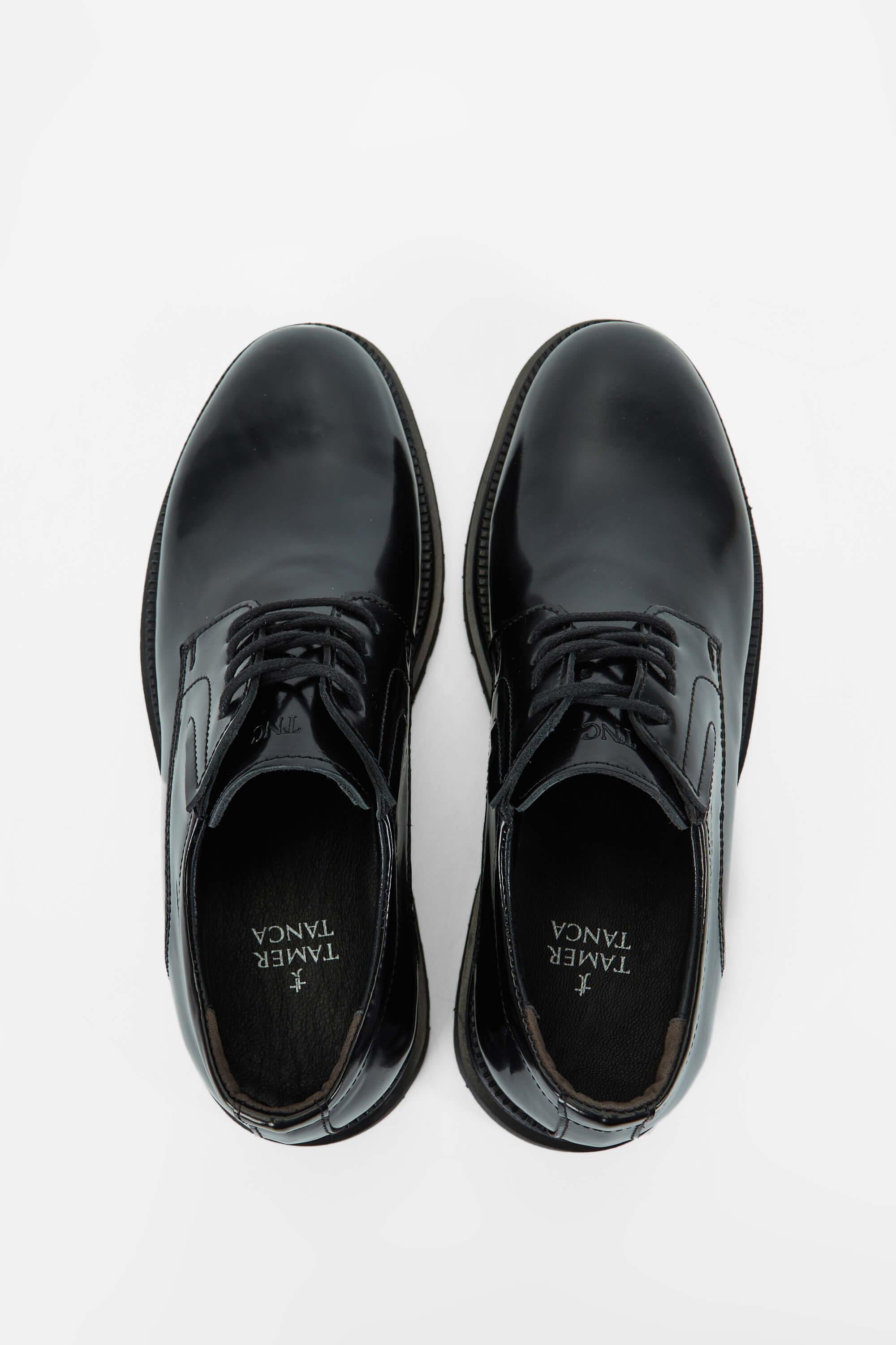 Tamer Tanca Erkek Hakiki Deri Siyah Açma Casual Ayakkabı