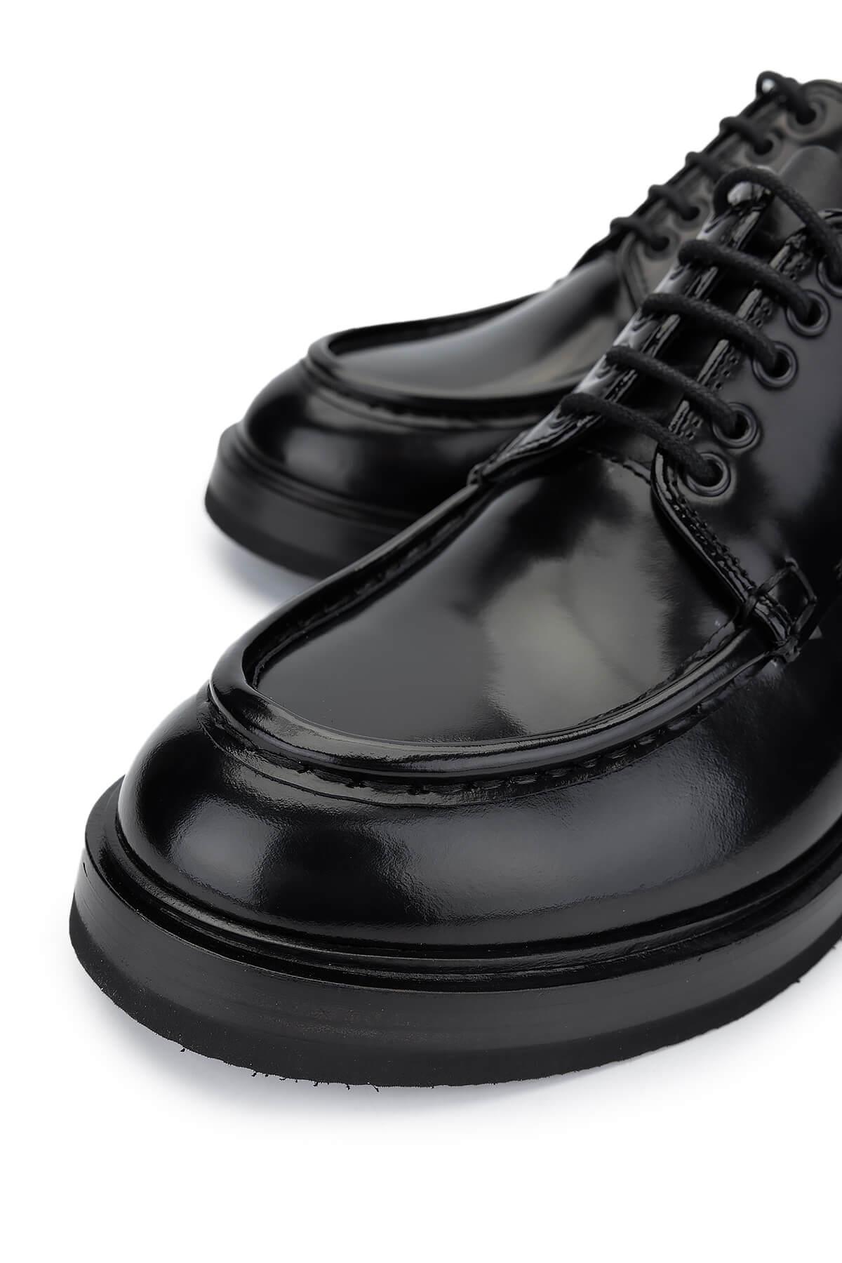 Tamer Tanca Erkek Hakiki Deri Siyah Açma Casual Ayakkabı