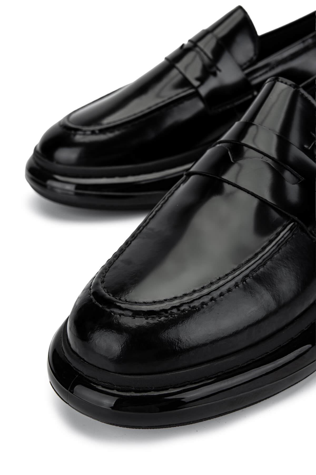 Tamer Tanca Erkek Hakiki Deri Siyah Açma Loafer Ayakkabı