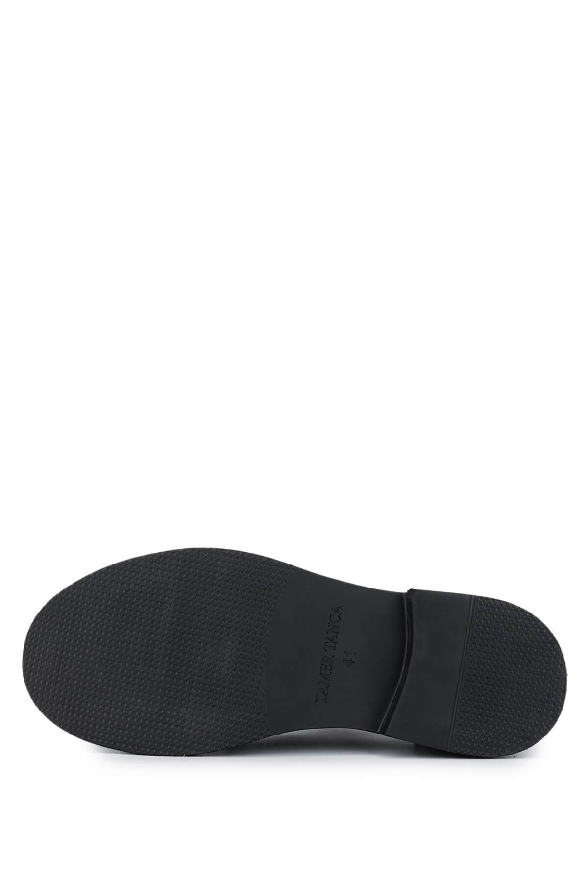 Tamer Tanca Erkek Hakiki Deri Siyah Açma Casual Ayakkabı