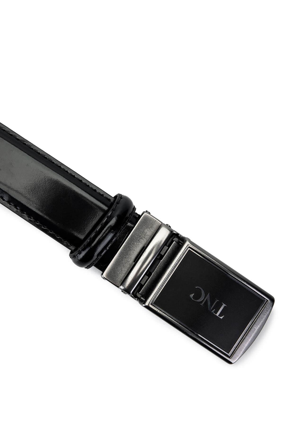 Tamer Tanca Erkek Hakiki Deri Siyah Açma Kemer