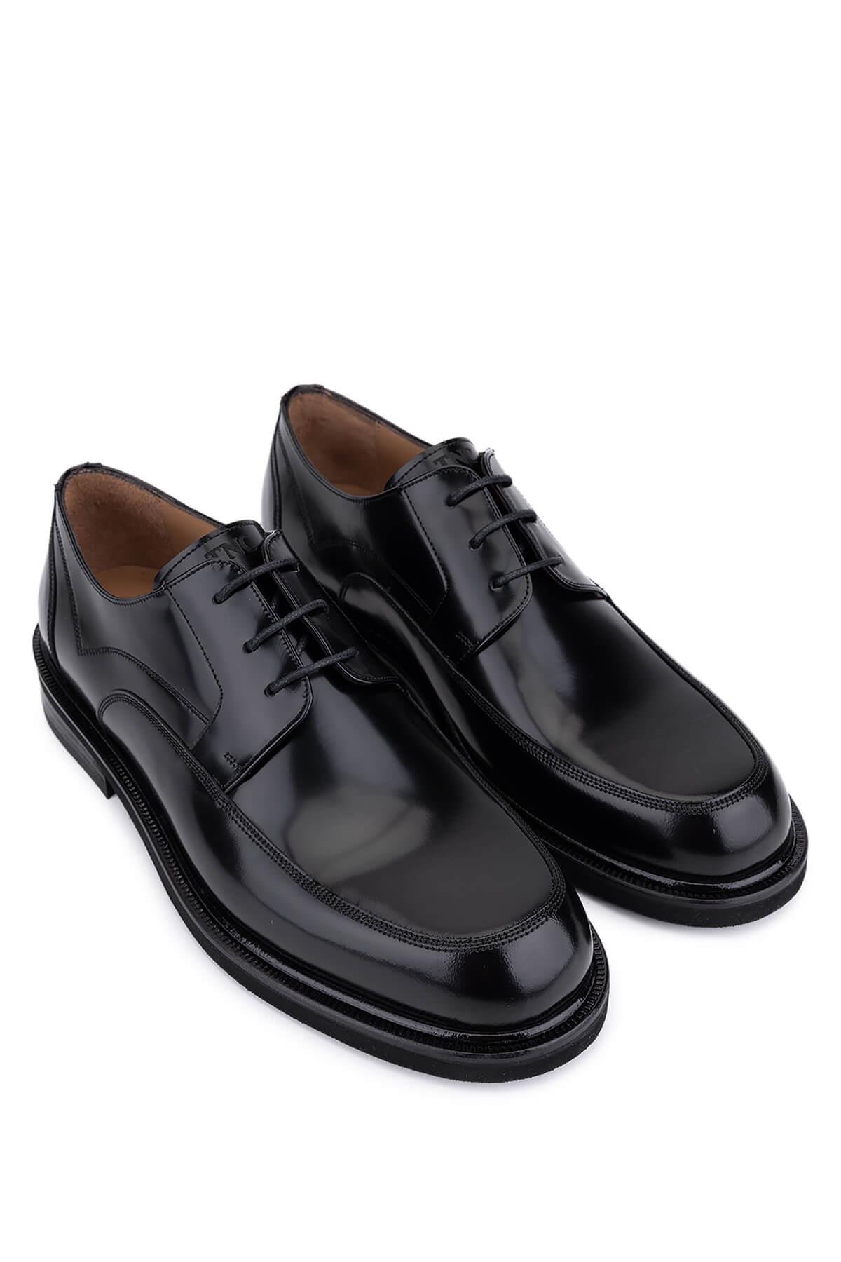 Tamer Tanca Erkek Hakiki Deri Siyah Açma Klasik Ayakkabı