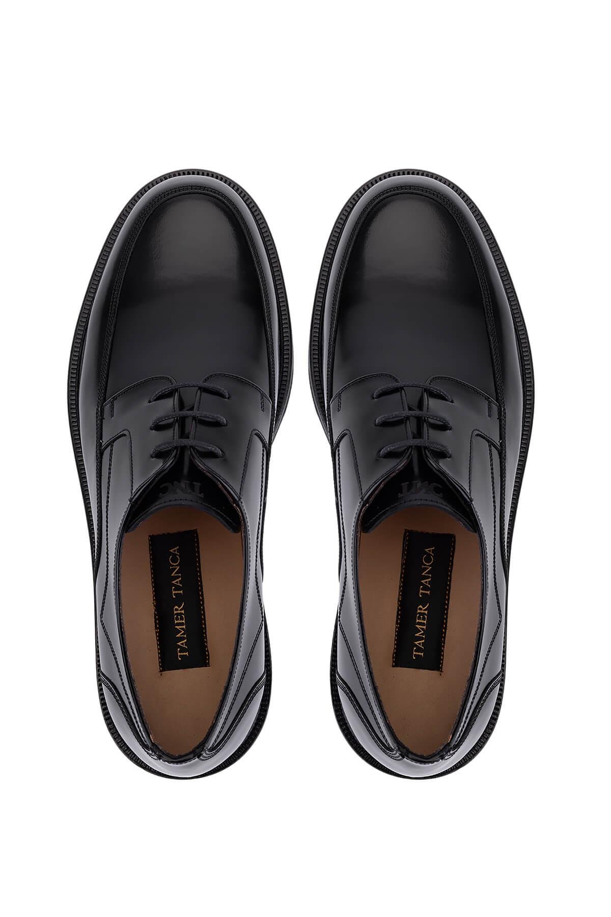 Tamer Tanca Erkek Hakiki Deri Siyah Açma Klasik Ayakkabı