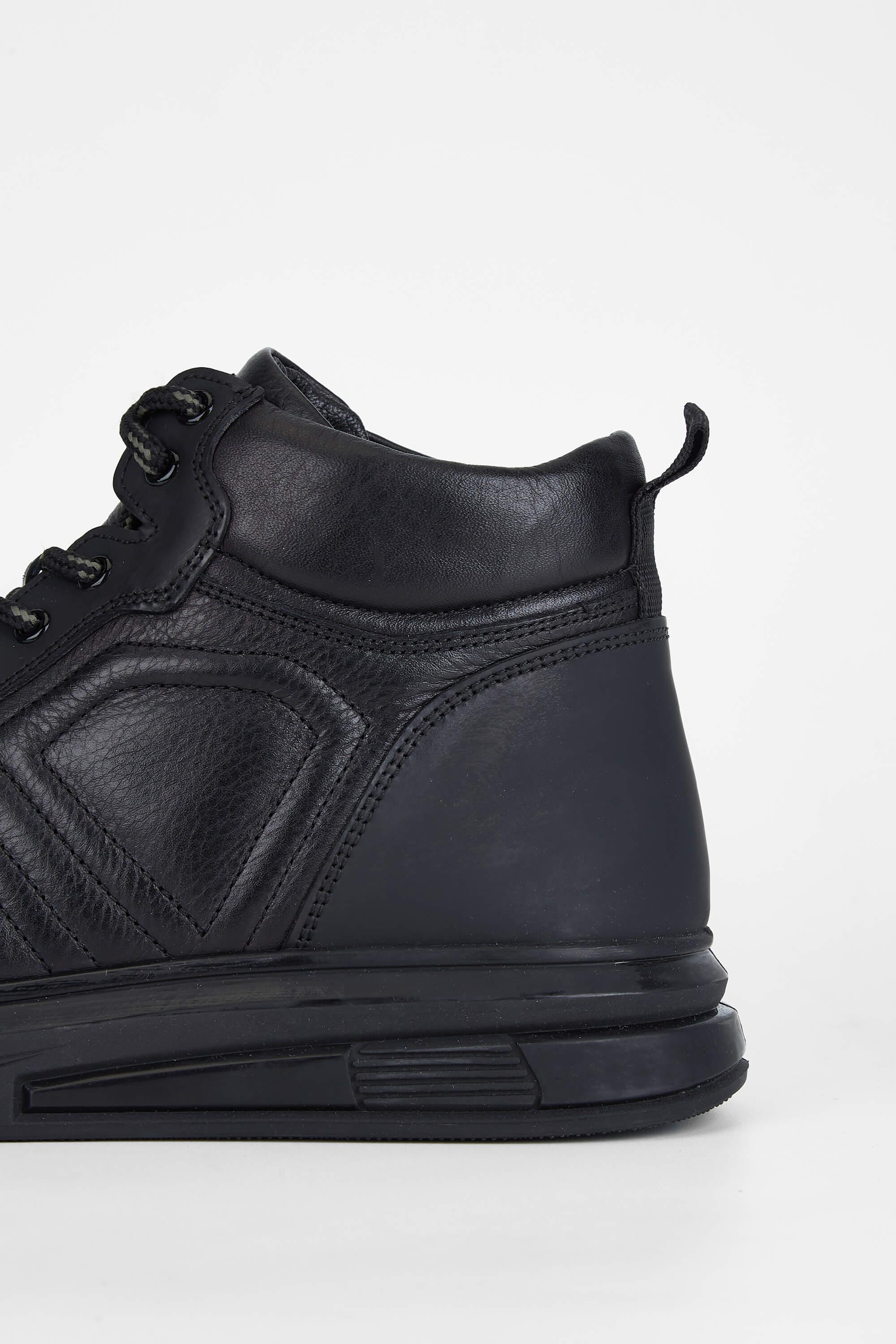 Tamer Tanca Erkek Hakiki Deri Siyah Casual Bot