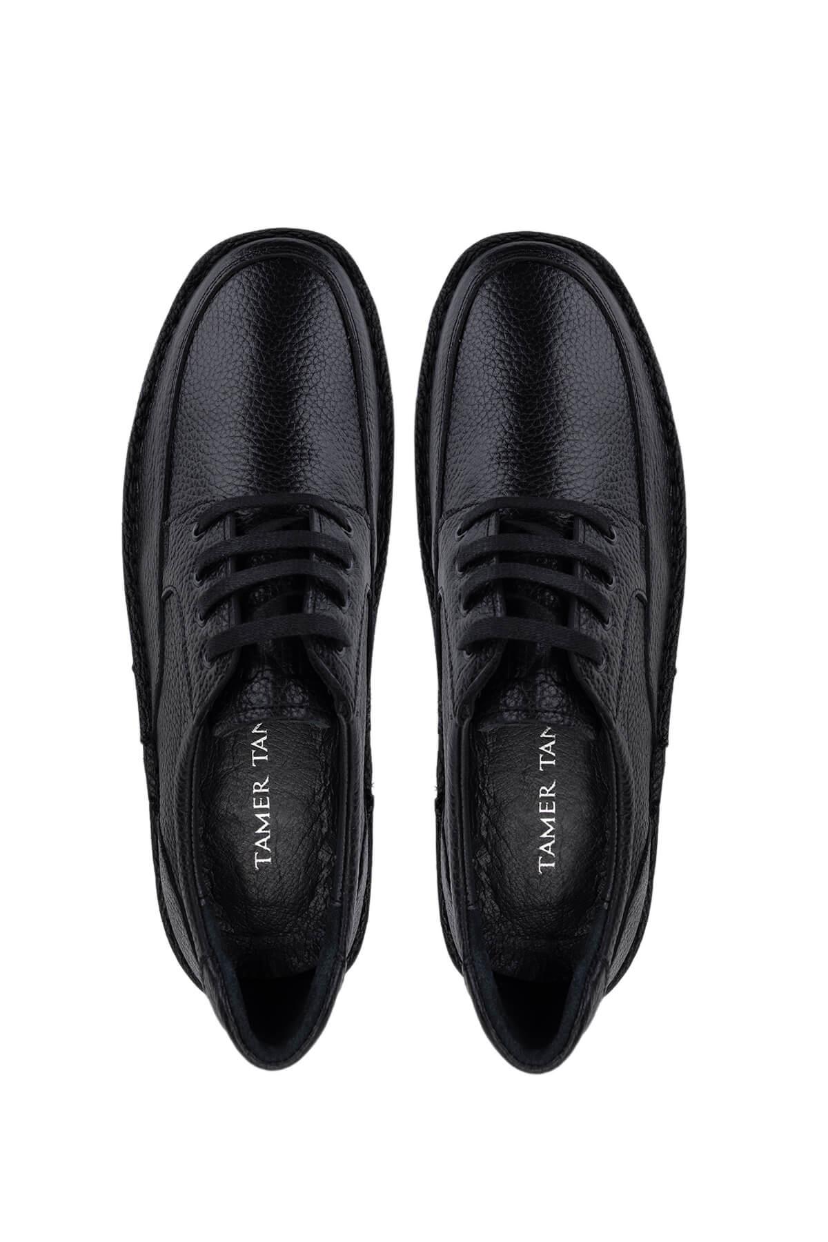 Tamer Tanca Erkek Hakiki Deri Siyah Casual Ayakkabı