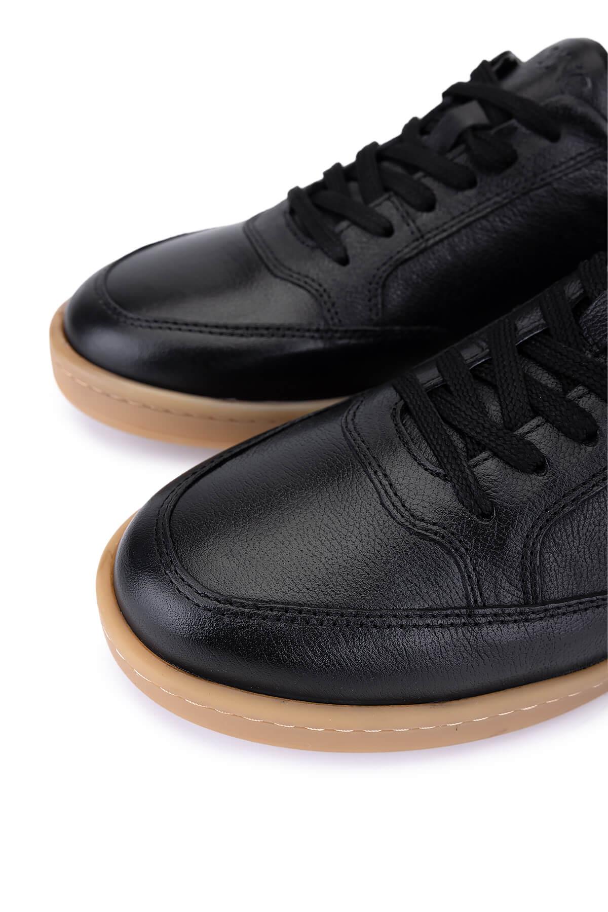 Tamer Tanca Erkek Hakiki Deri Siyah Casual Ayakkabı