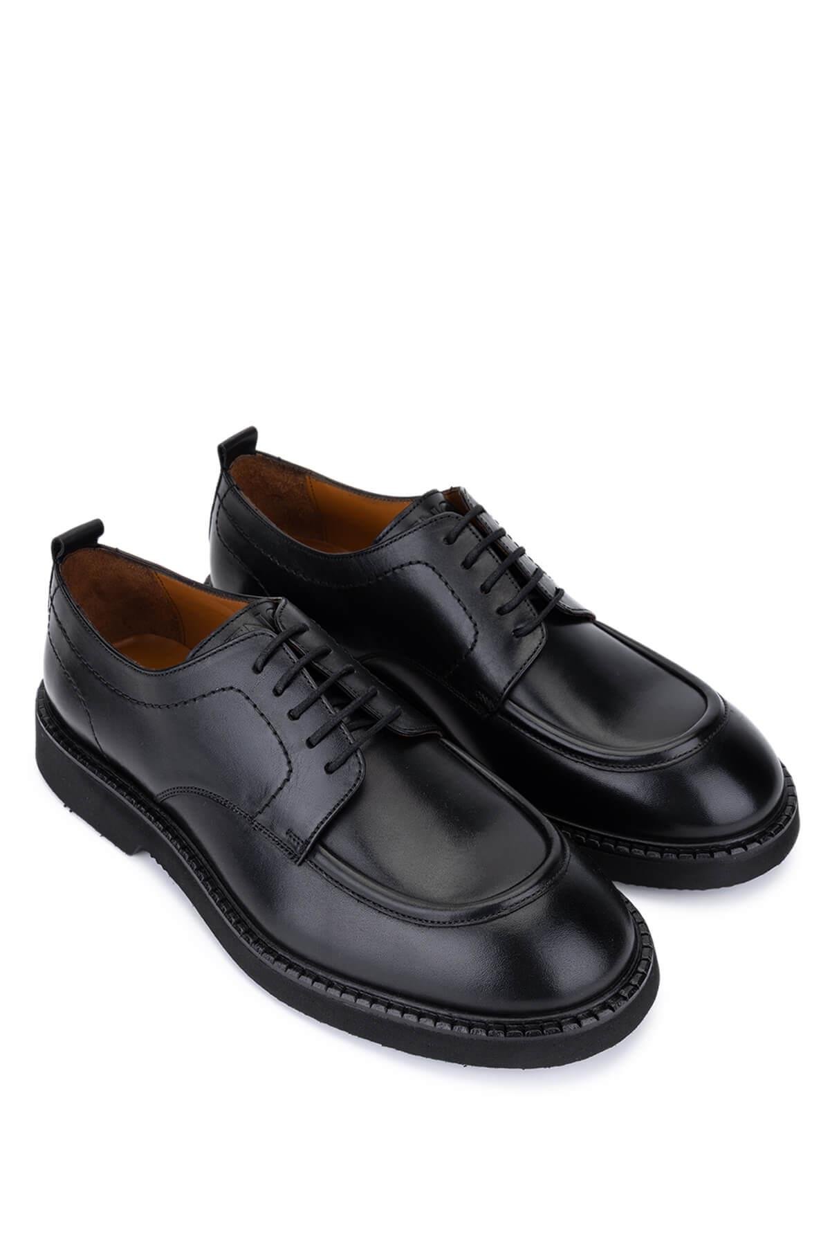 Tamer Tanca Erkek Hakiki Deri Siyah Casual Ayakkabı