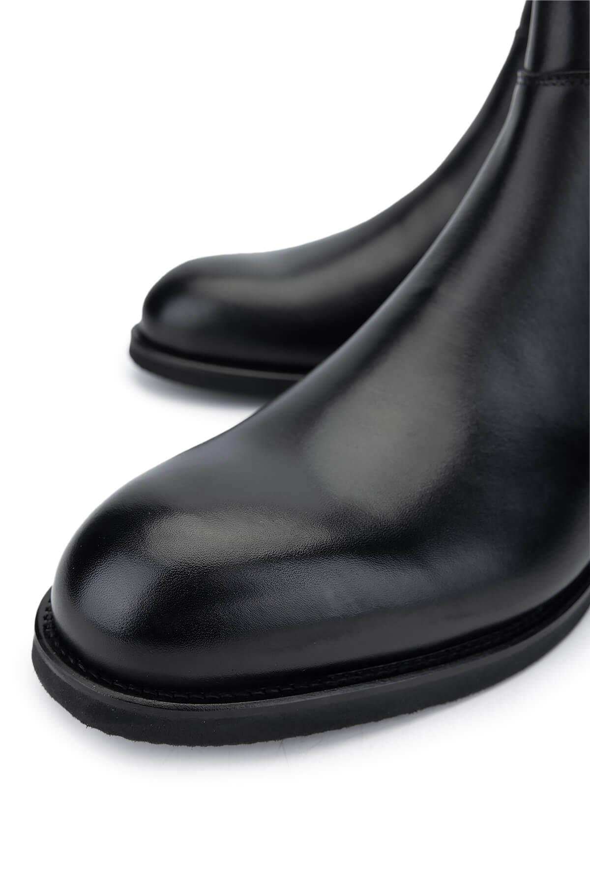 Tamer Tanca Erkek Hakiki Deri Siyah Casual Bot