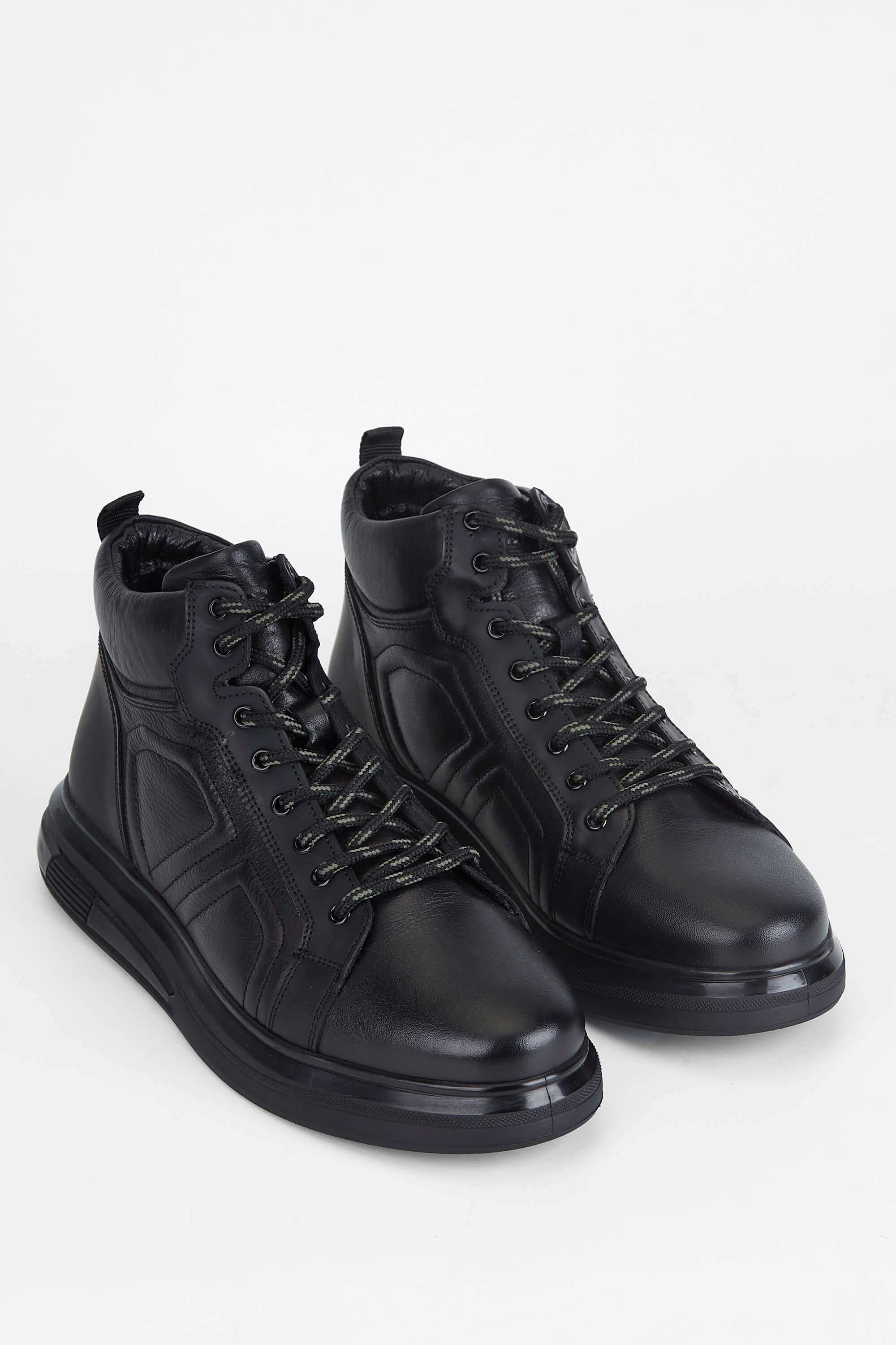 Tamer Tanca Erkek Hakiki Deri Siyah Casual Bot