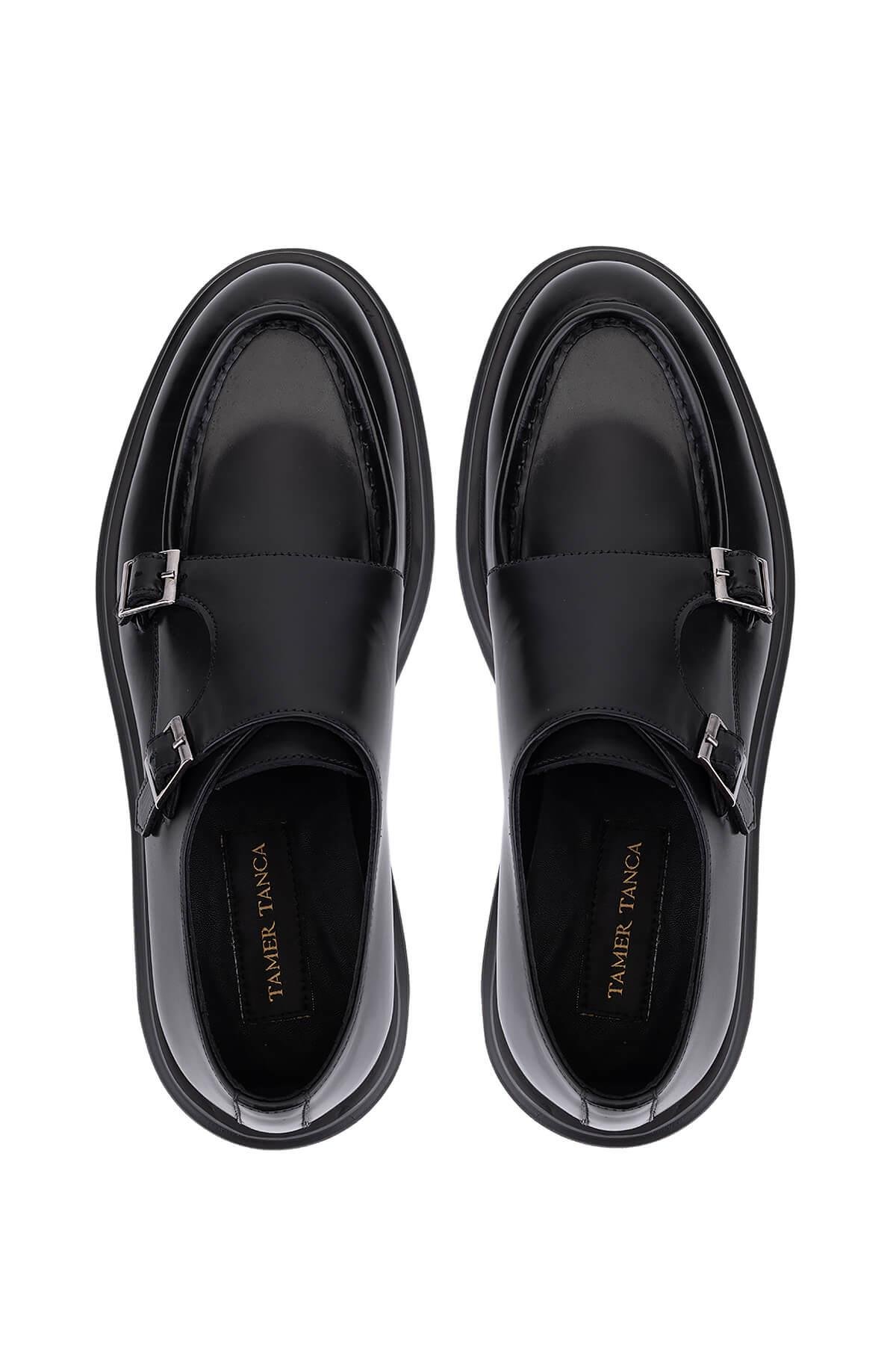 Tamer Tanca Erkek Hakiki Deri Siyah Casual Ayakkabı