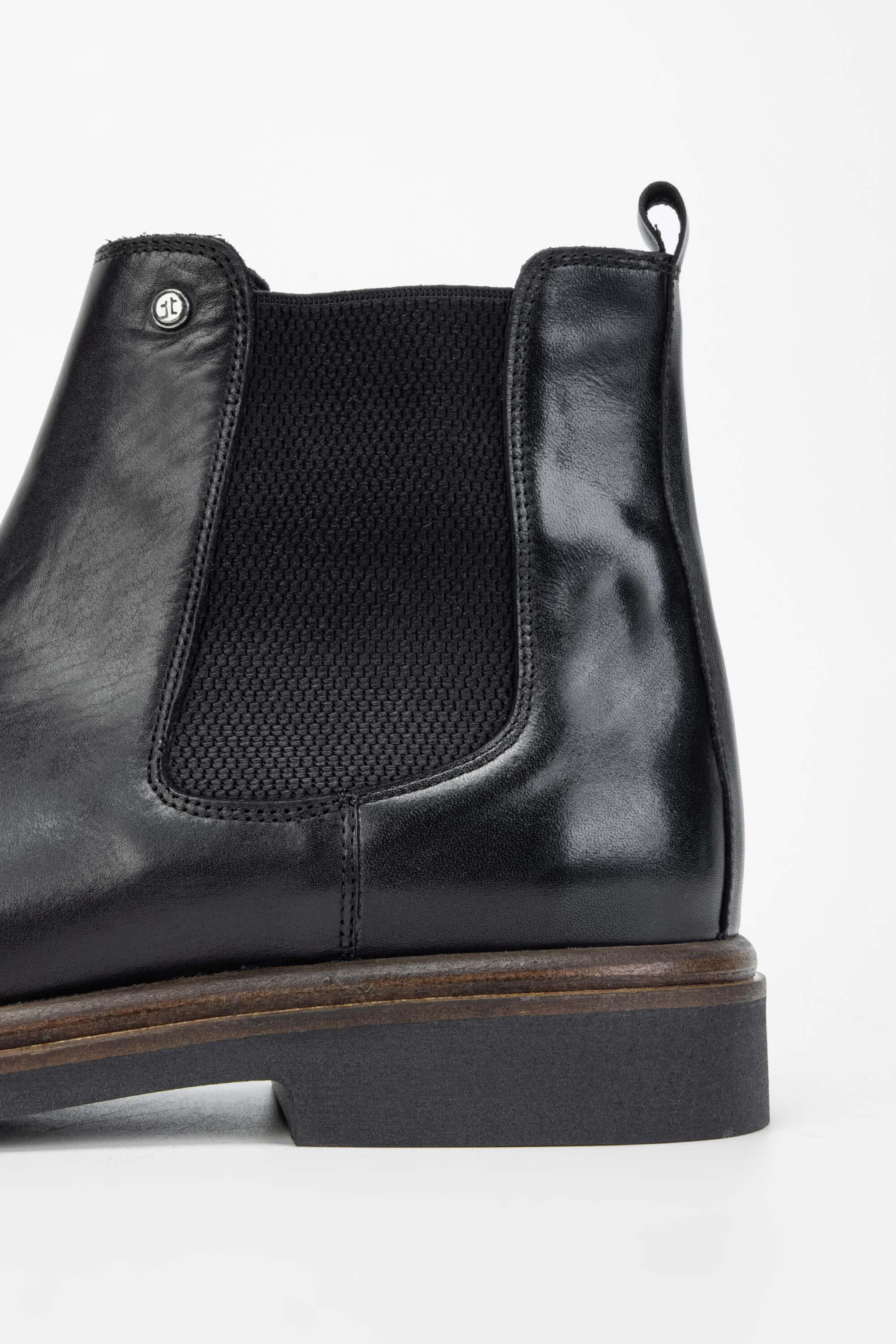 Tamer Tanca Erkek Hakiki Deri Siyah Casual Bot