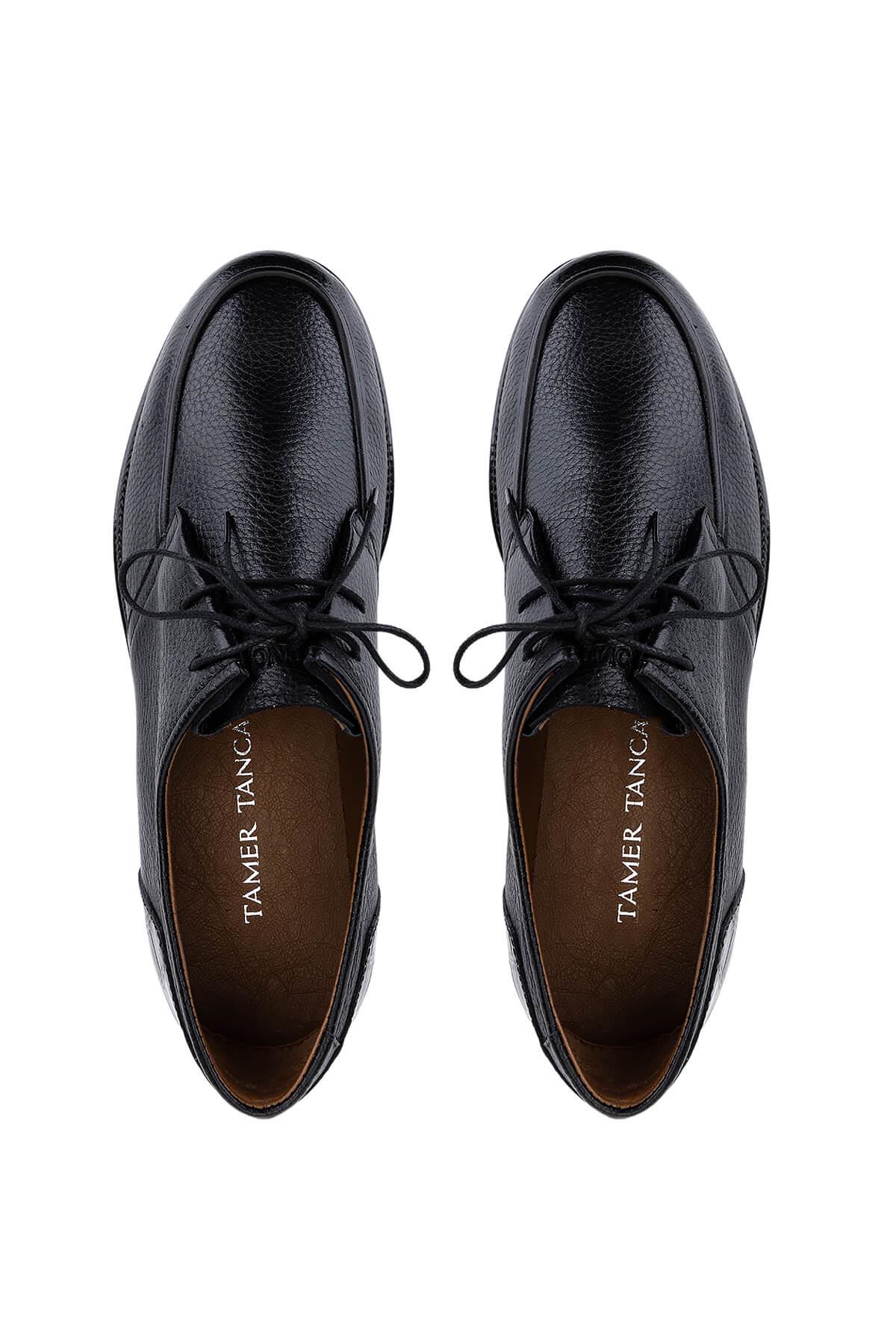 Tamer Tanca Erkek Hakiki Deri Siyah Casual Ayakkabı