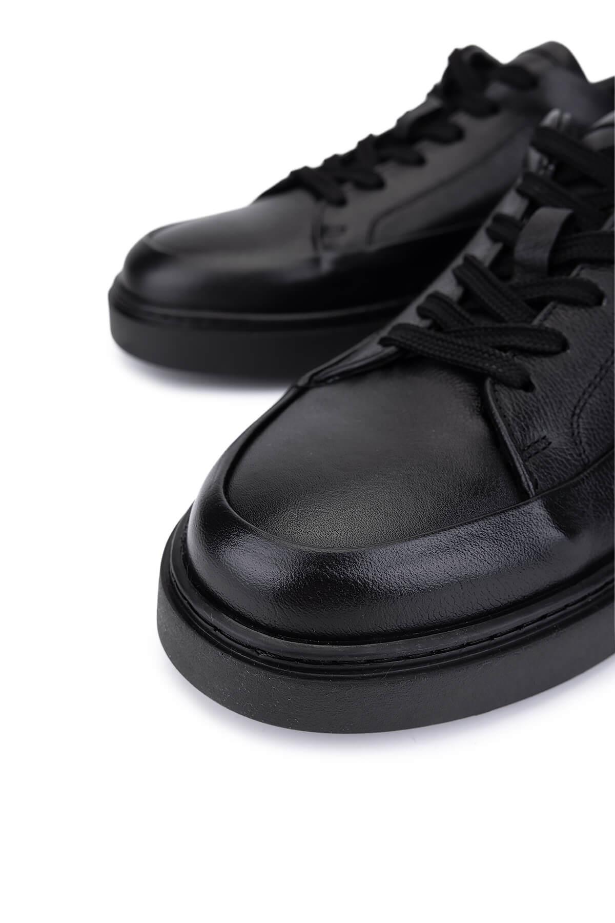 Tamer Tanca Erkek Hakiki Deri Siyah Casual Ayakkabı