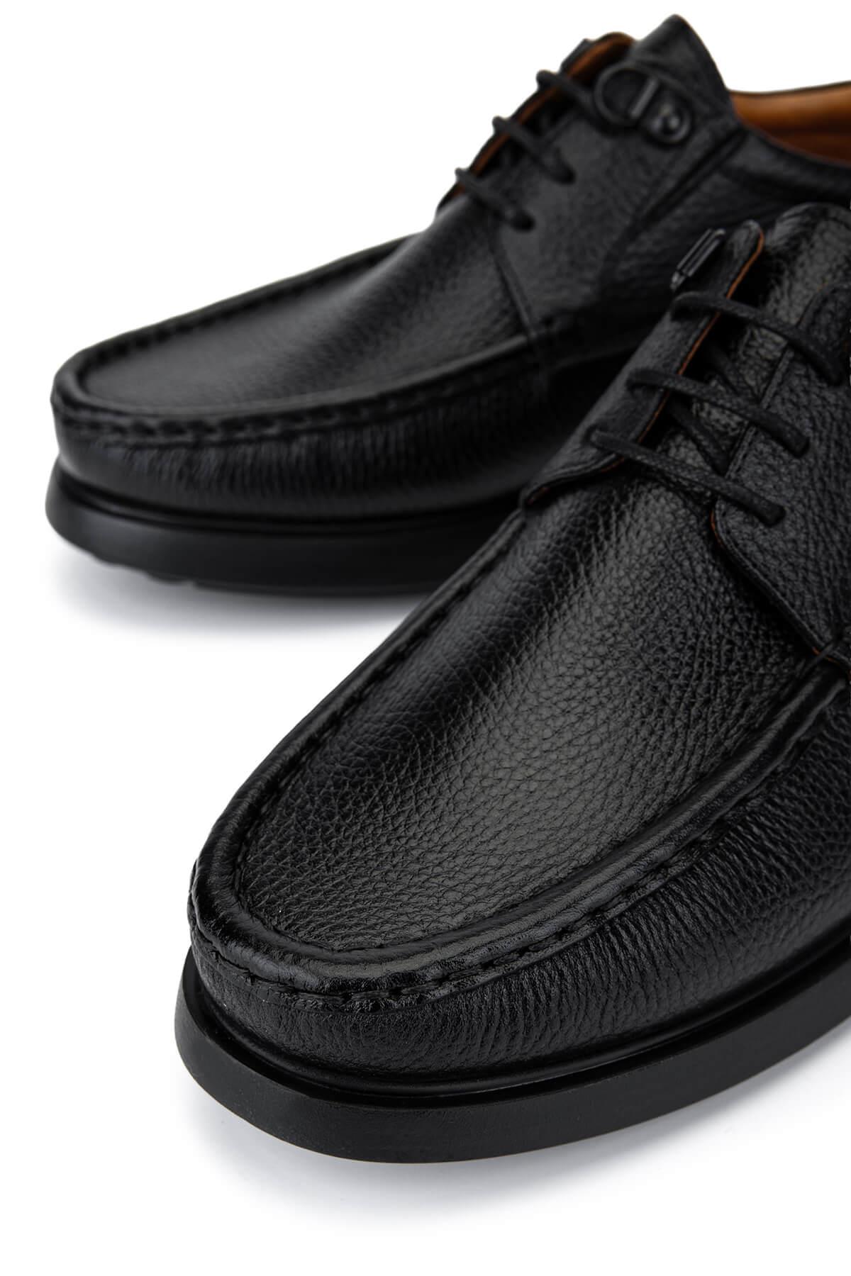Tamer Tanca Erkek Hakiki Deri Siyah Casual Ayakkabı