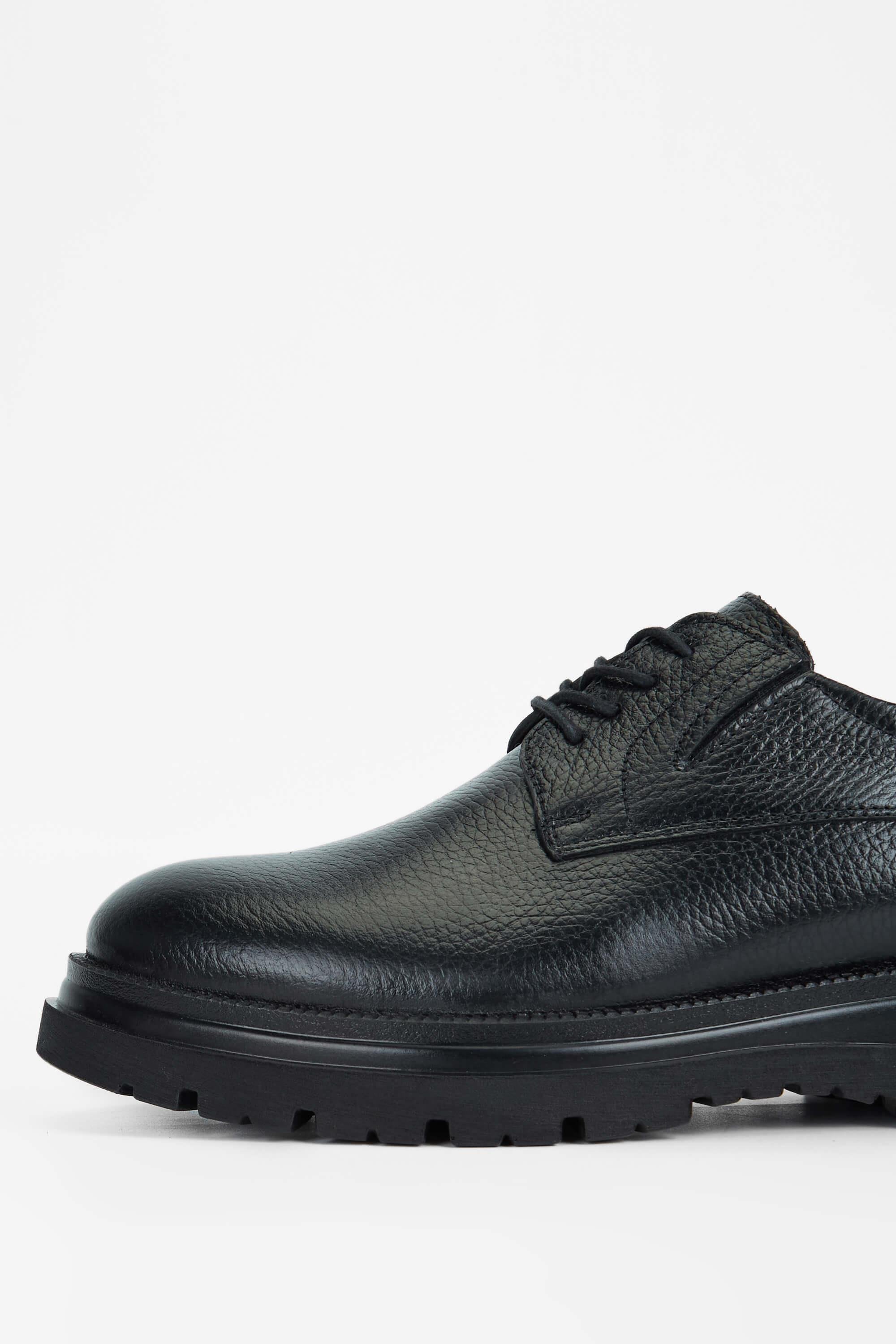 Tamer Tanca Erkek Hakiki Deri Siyah Casual Ayakkabı