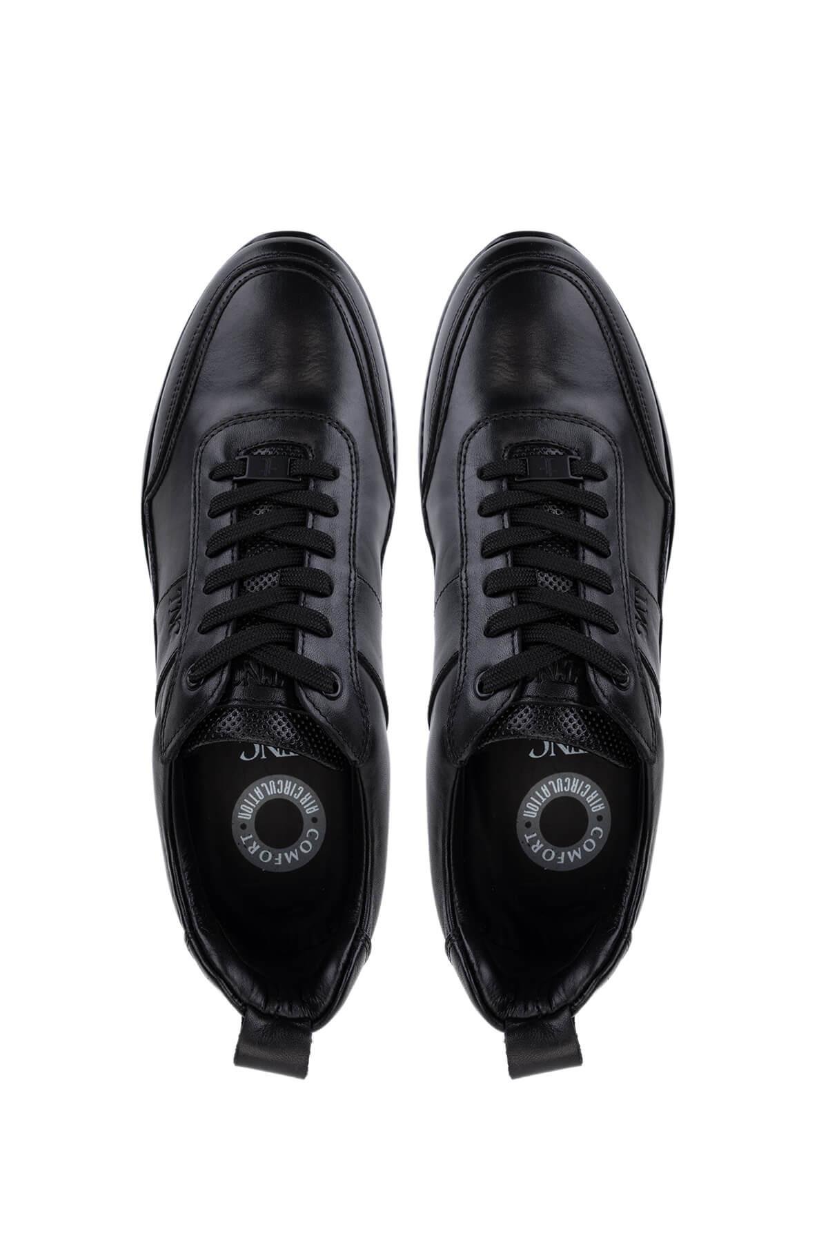 Tamer Tanca Erkek Hakiki Deri Siyah Casual Ayakkabı