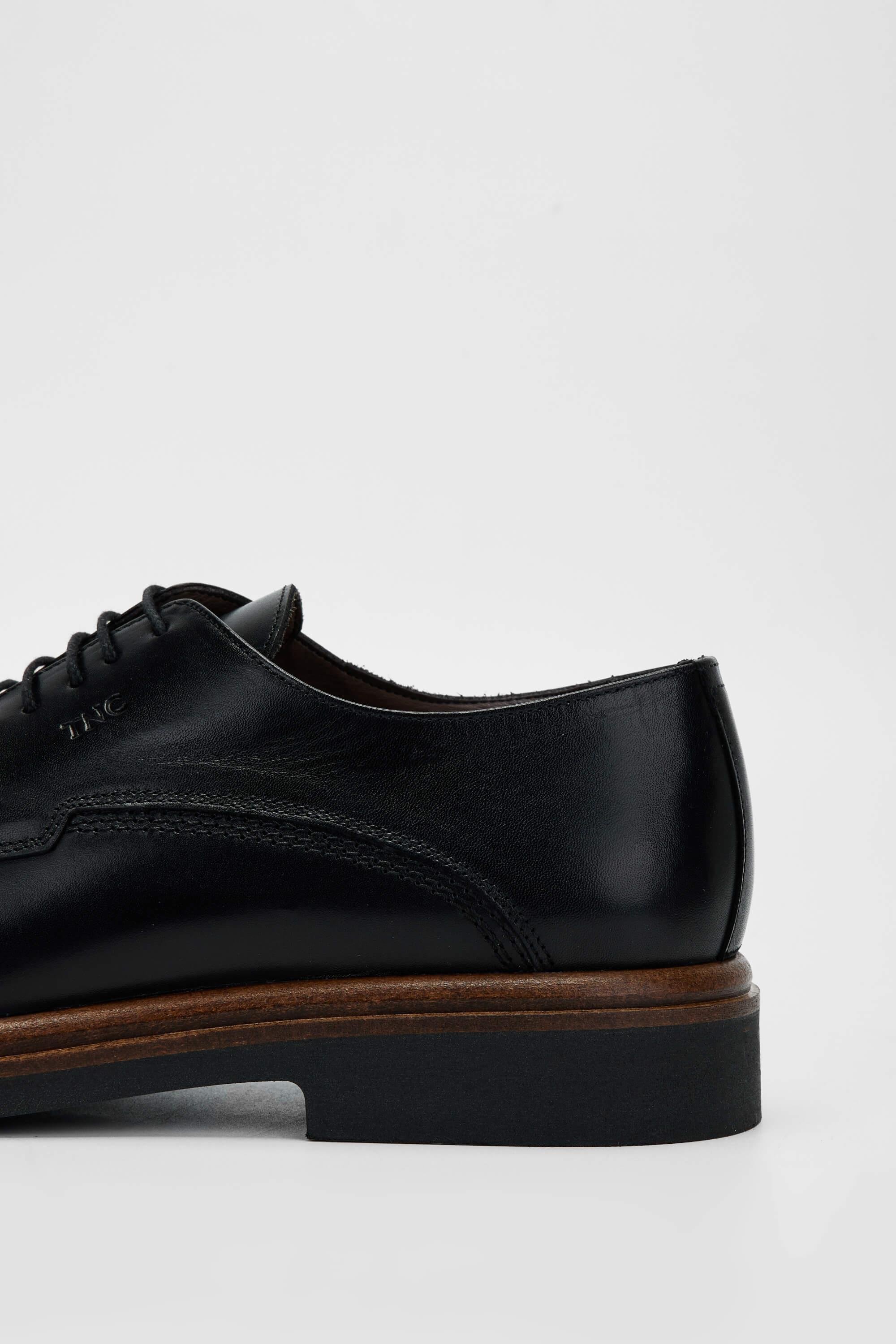 Tamer Tanca Erkek Hakiki Deri Siyah Casual Ayakkabı