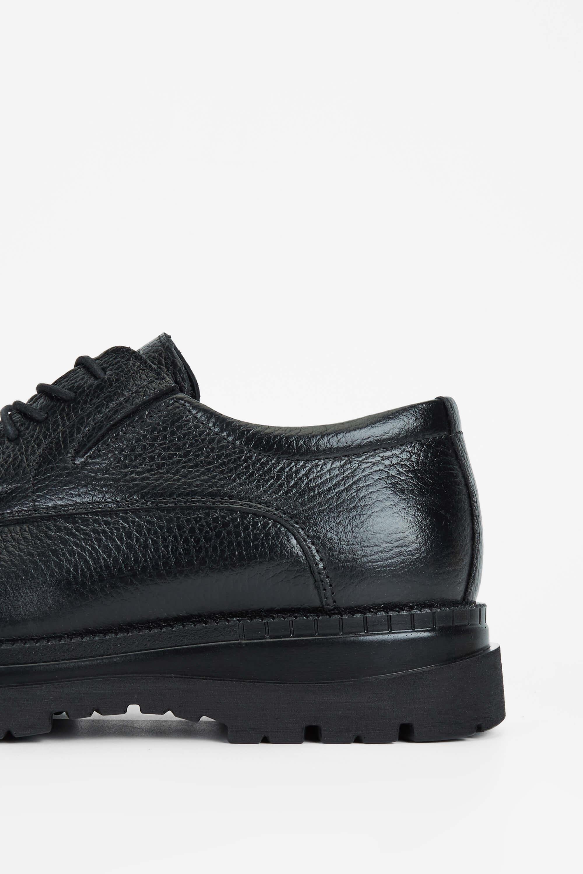 Tamer Tanca Erkek Hakiki Deri Siyah Casual Ayakkabı