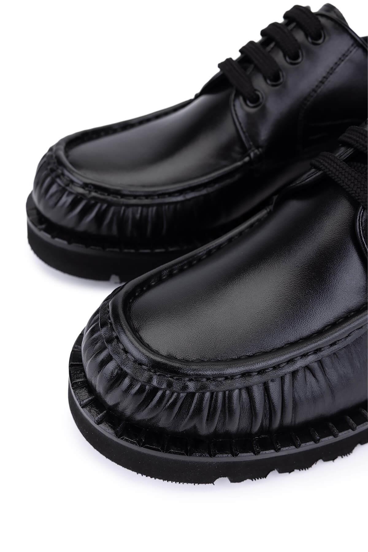 Tamer Tanca Erkek Hakiki Deri Siyah Casual Ayakkabı