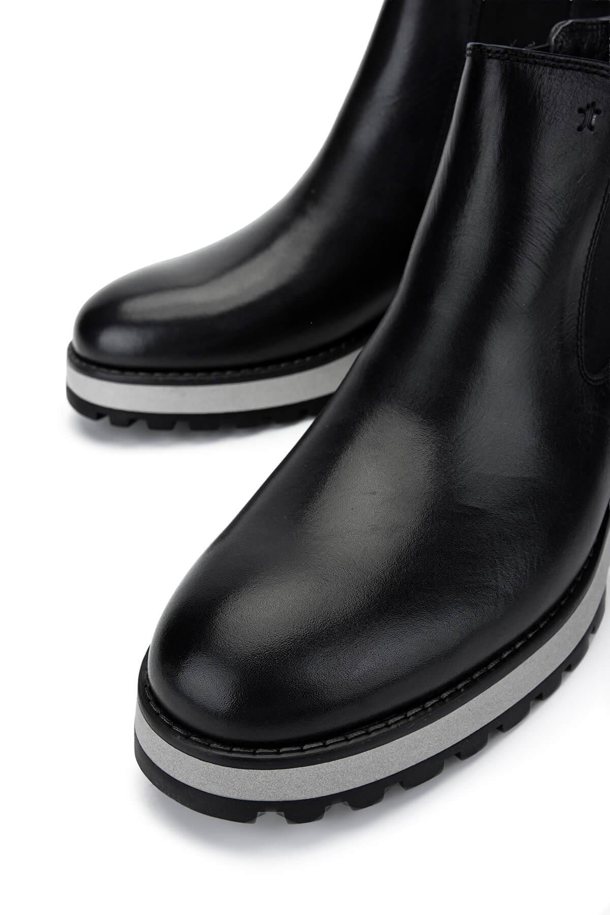 Tamer Tanca Erkek Hakiki Deri Siyah Casual Bot