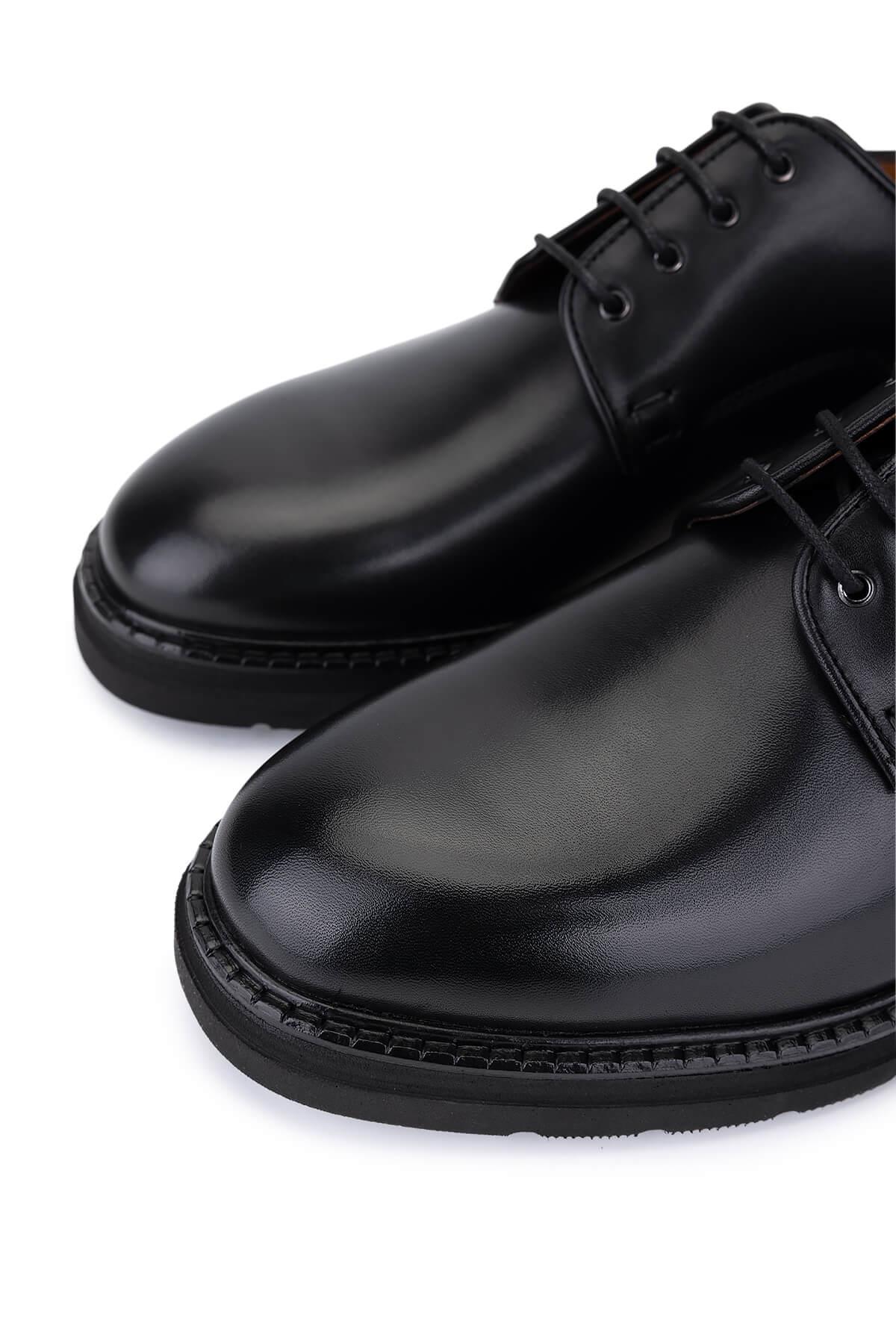 Tamer Tanca Erkek Hakiki Deri Siyah Casual Ayakkabı