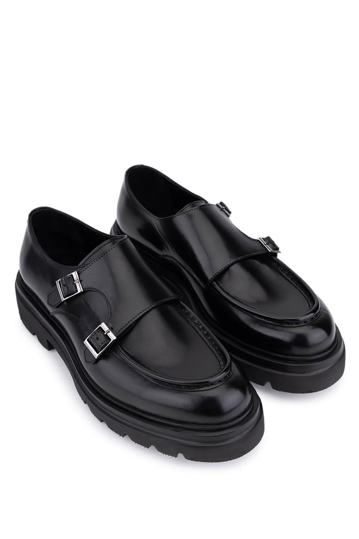 Tamer Tanca Erkek Hakiki Deri Siyah Casual Ayakkabı