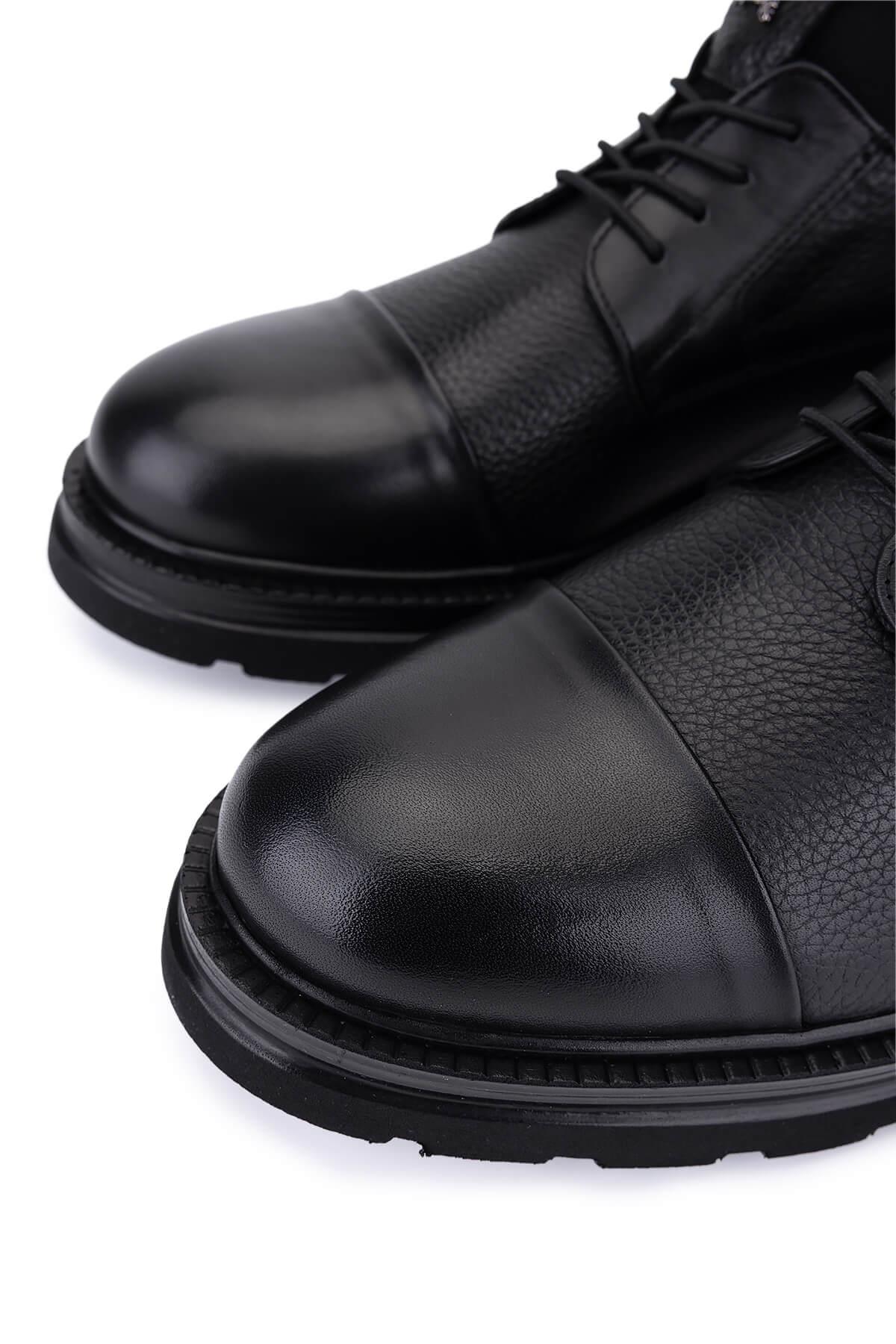 Tamer Tanca Erkek Hakiki Deri Siyah Casual Ayakkabı