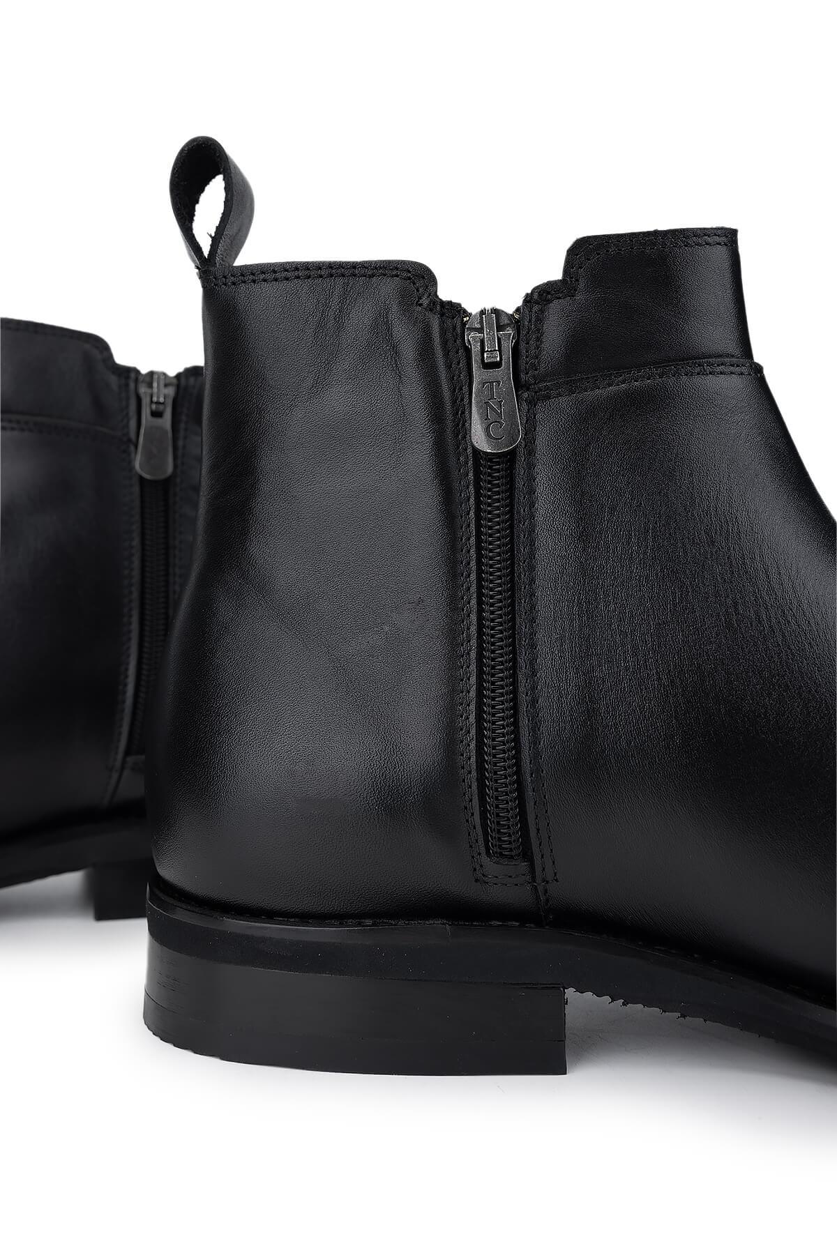 Tamer Tanca Erkek Hakiki Deri Siyah Casual Bot