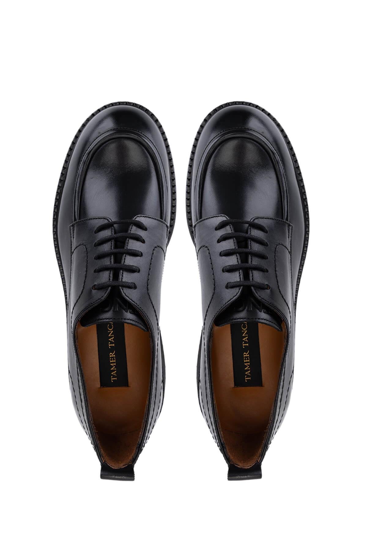 Tamer Tanca Erkek Hakiki Deri Siyah Casual Ayakkabı