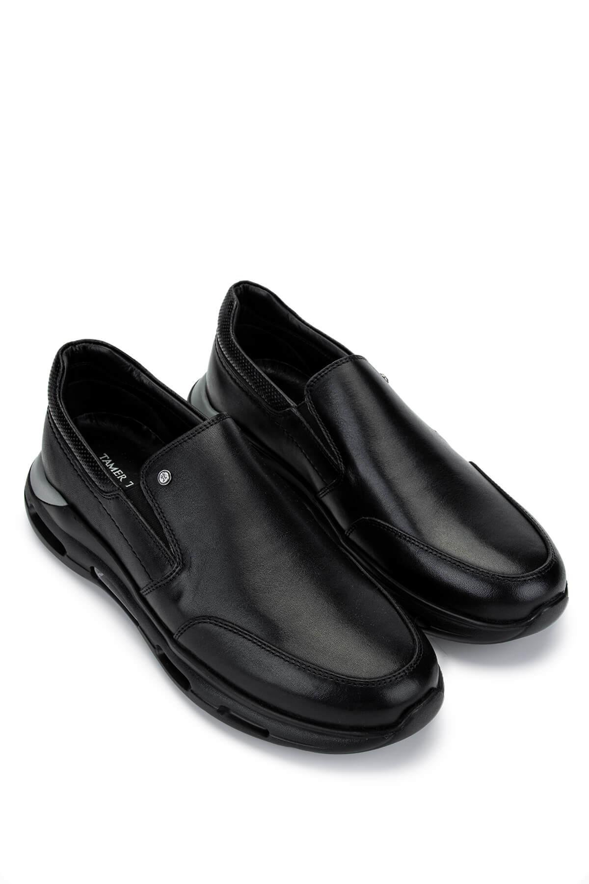 Tamer Tanca Erkek Hakiki Deri Siyah Casual Ayakkabı