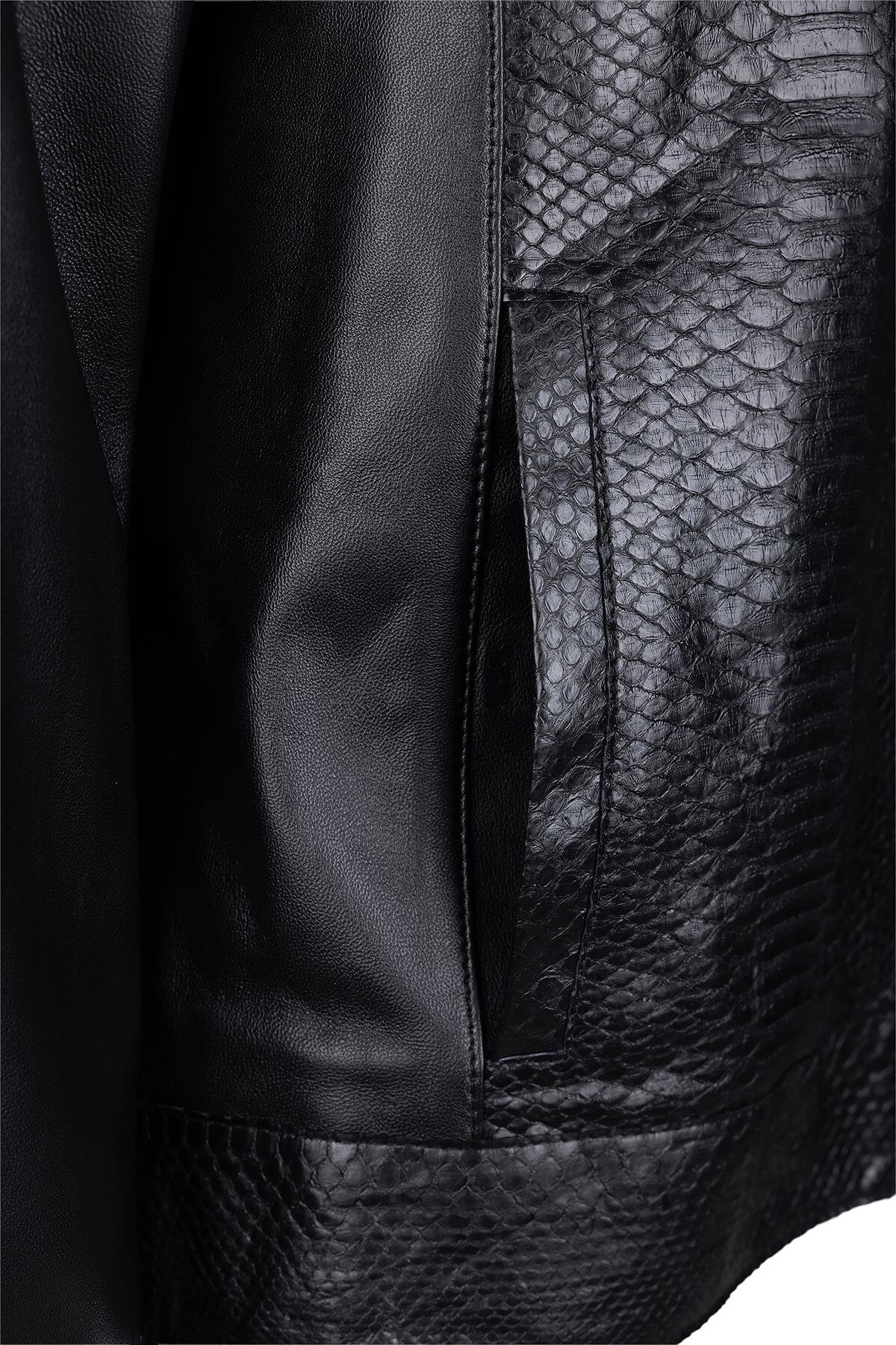 Tamer Tanca Erkek Hakiki Deri Siyah Deri Mont