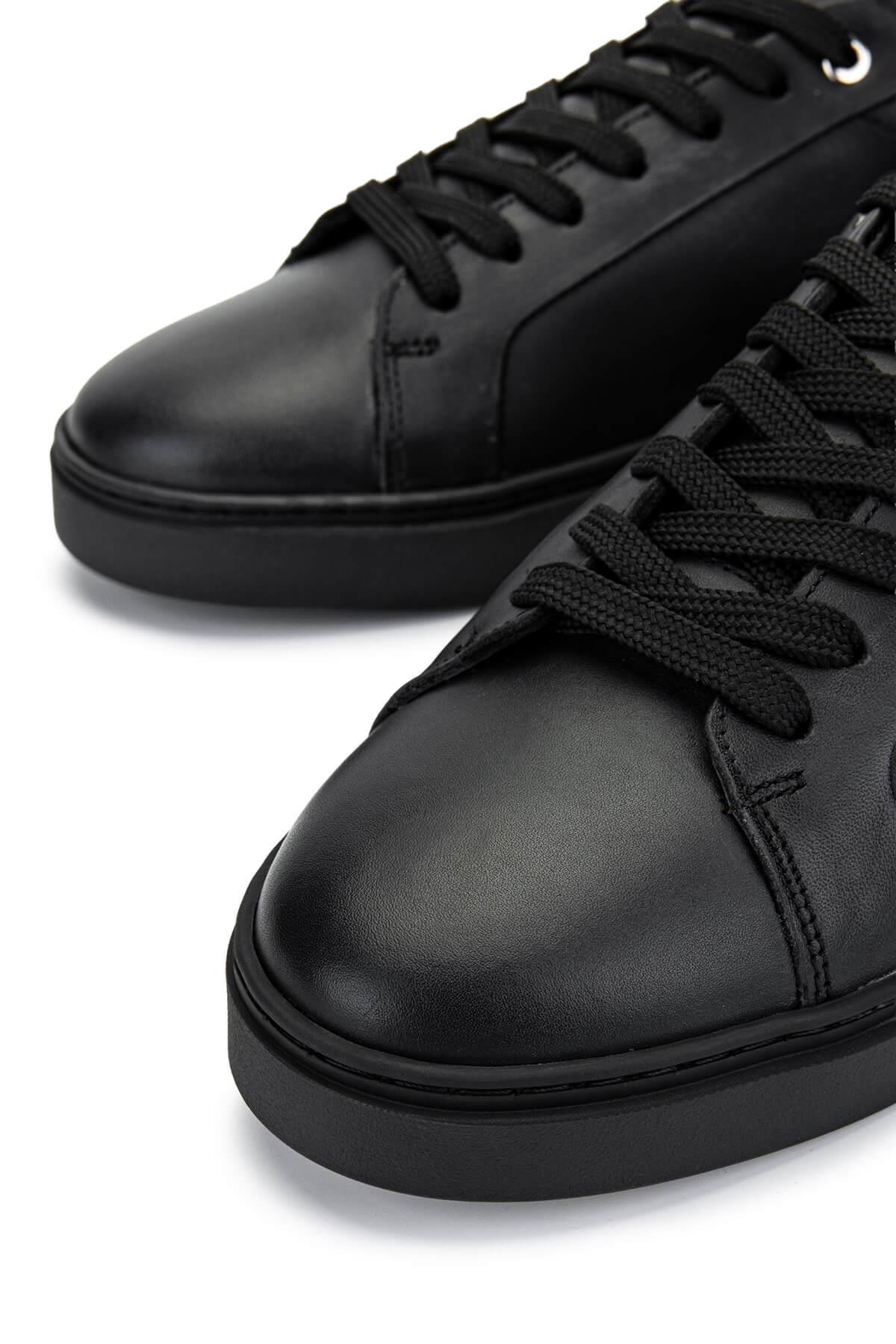 Tamer Tanca Erkek Hakiki Deri Siyah Deri Sneakers & Spor Ayakkabı