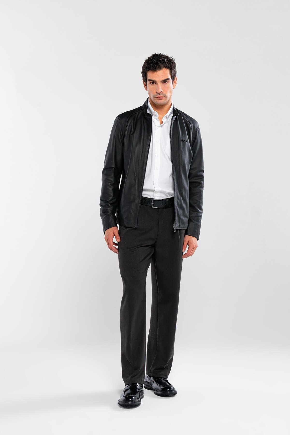 Tamer Tanca Erkek Hakiki Deri Siyah Deri Mont