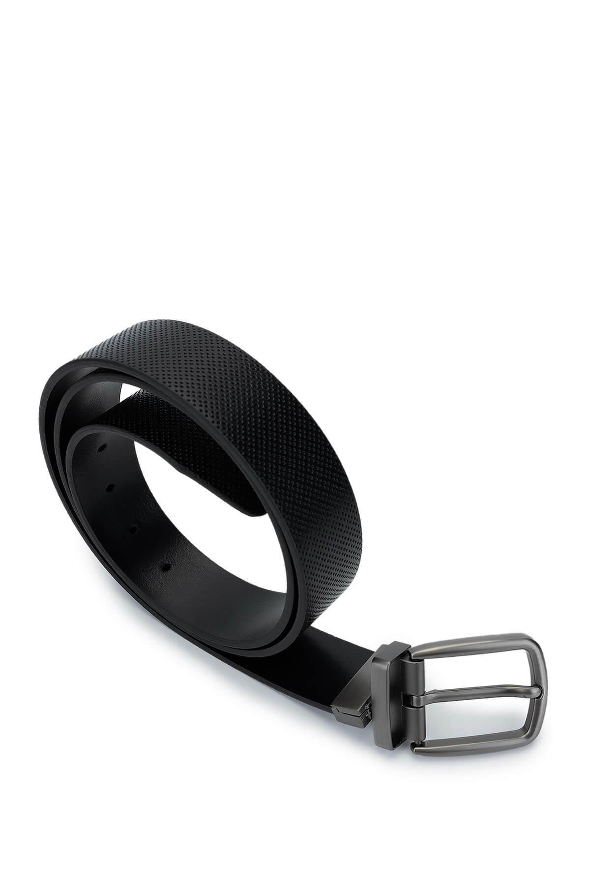 Tamer Tanca Erkek Hakiki Deri Siyah Deri Set Kutusu