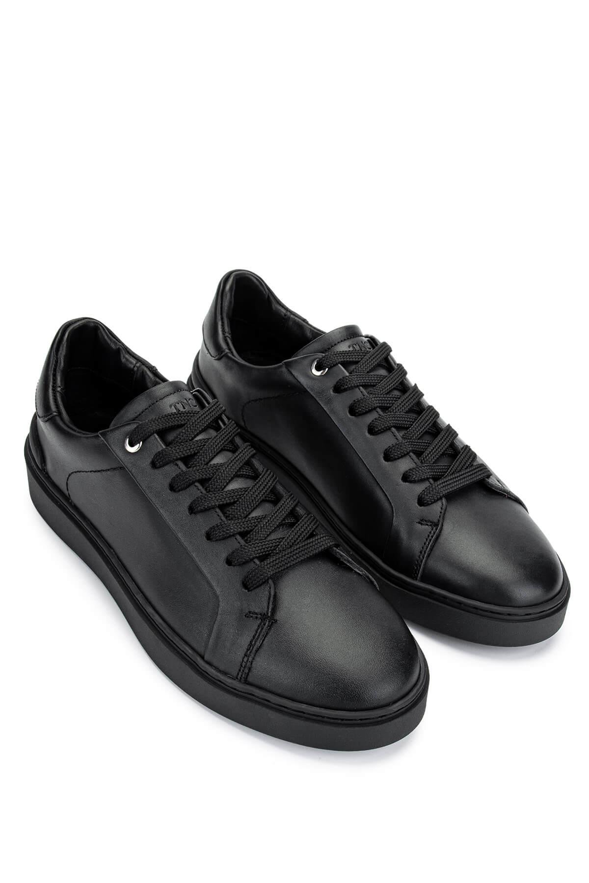 Tamer Tanca Erkek Hakiki Deri Siyah Deri Sneakers & Spor Ayakkabı