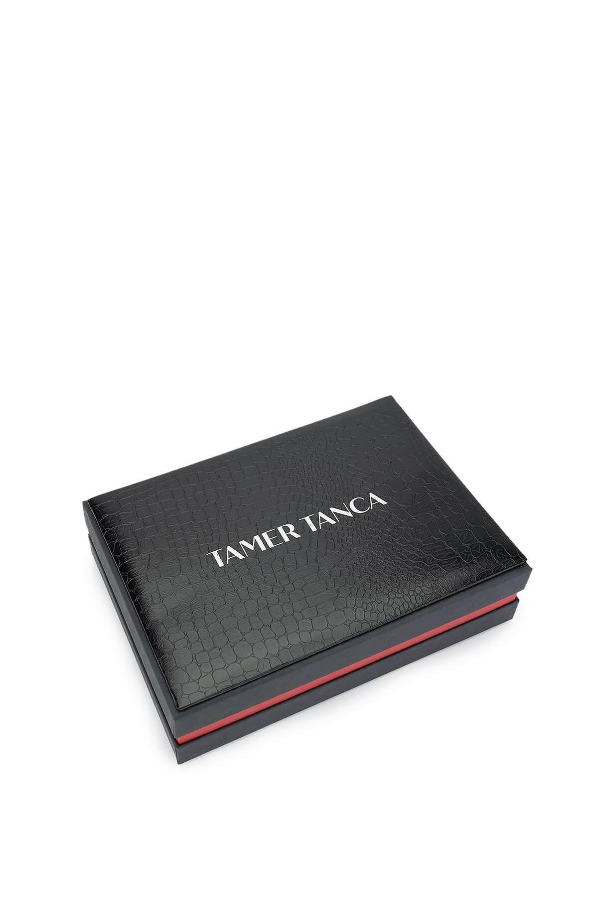 Tamer Tanca Erkek Hakiki Deri Siyah Deri Set Kutusu