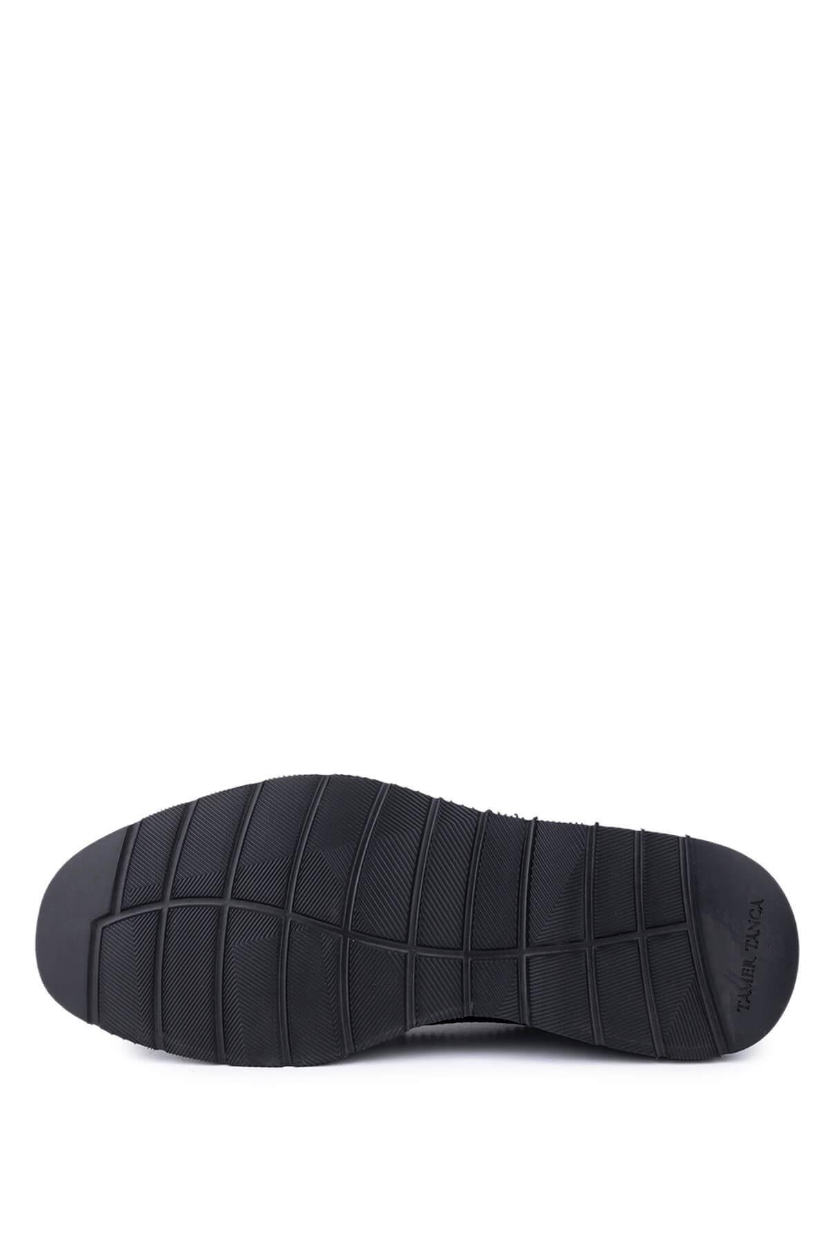 Tamer Tanca Erkek Hakiki Deri Siyah Deri Casual Ayakkabı